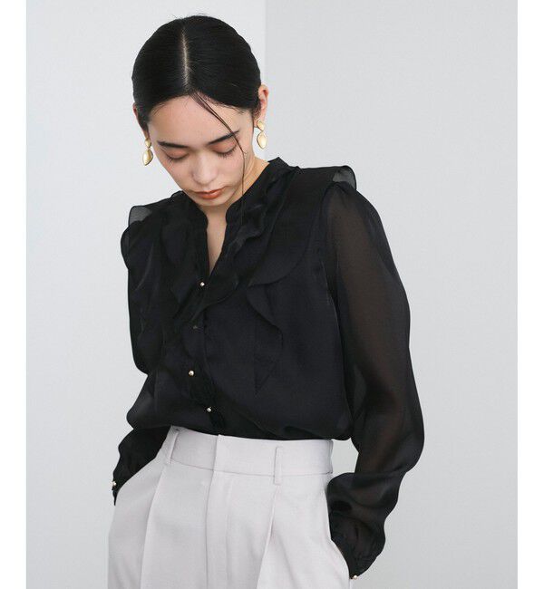 VIS「【洗える】シアーラッフルブラウス」|シャツ・ブラウス|