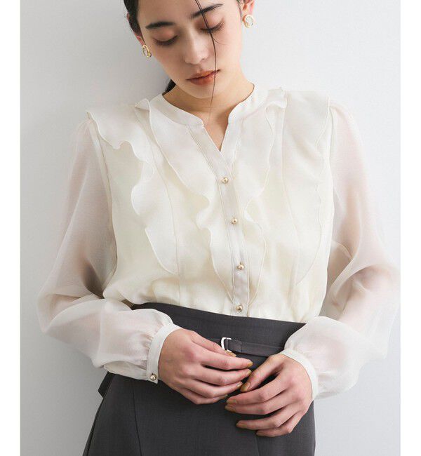 VIS「【洗える】シアーラッフルブラウス」|シャツ・ブラウス|