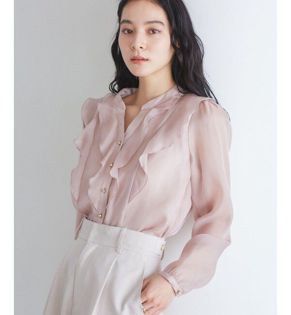 VIS「【洗える】シアーラッフルブラウス」|シャツ・ブラウス|