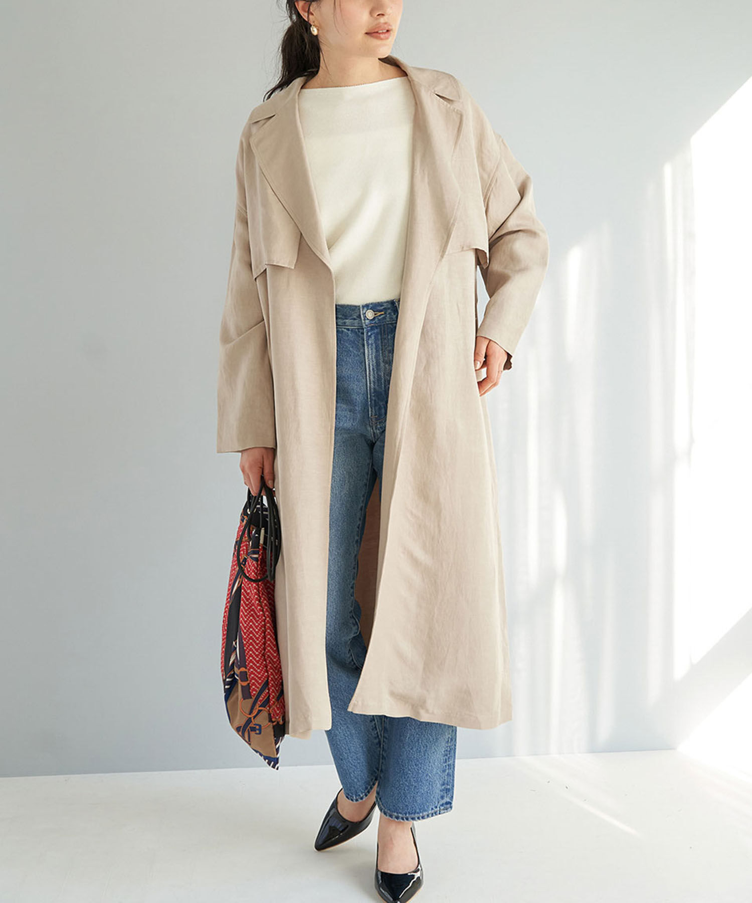 Rope&rsquo;Picnic「【emur】リネン混トレンチコート」|トレンチコート|