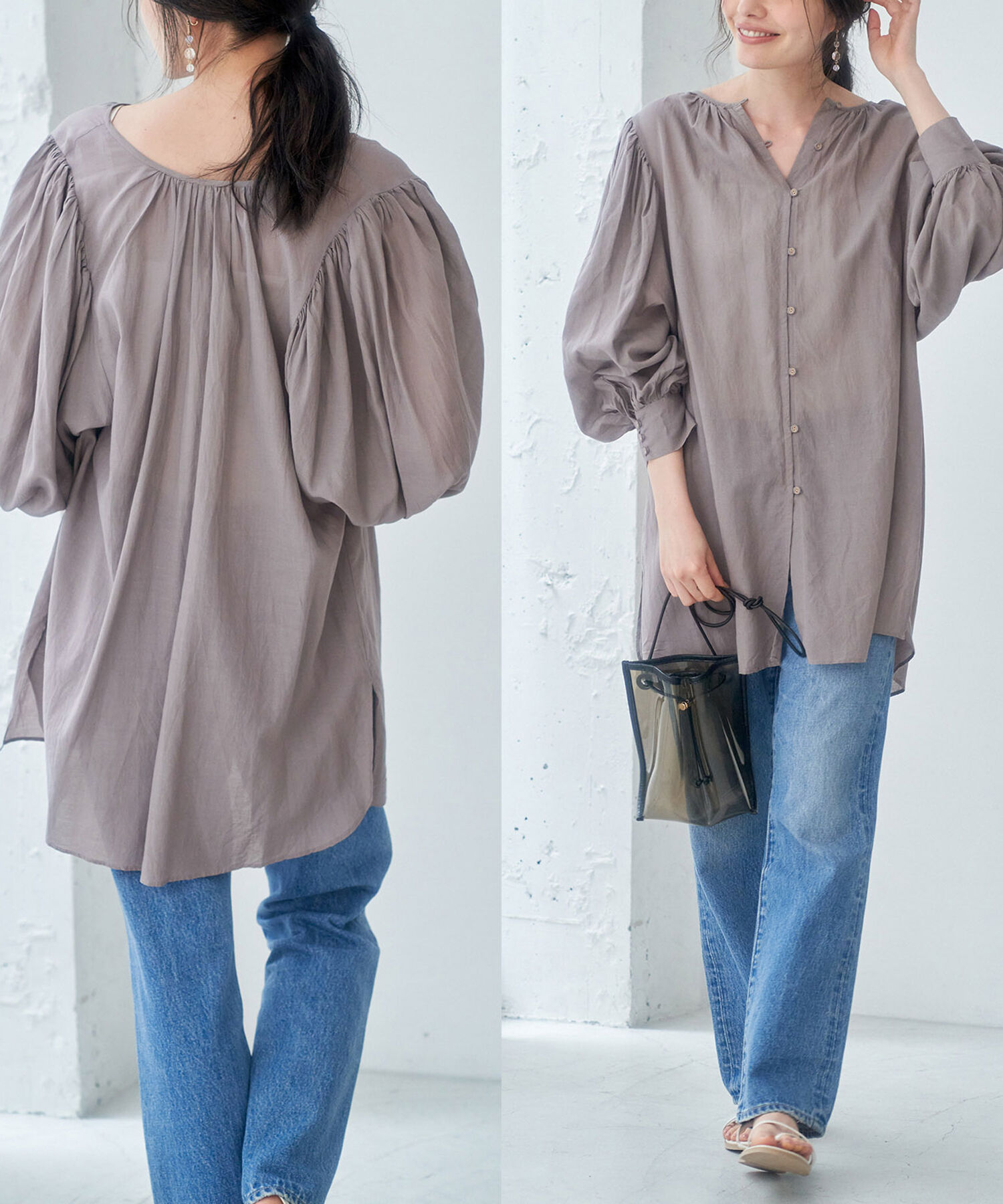 Rope&rsquo;Picnic「【emur】スクープパフブラウス」|シャツ・ブラウス|