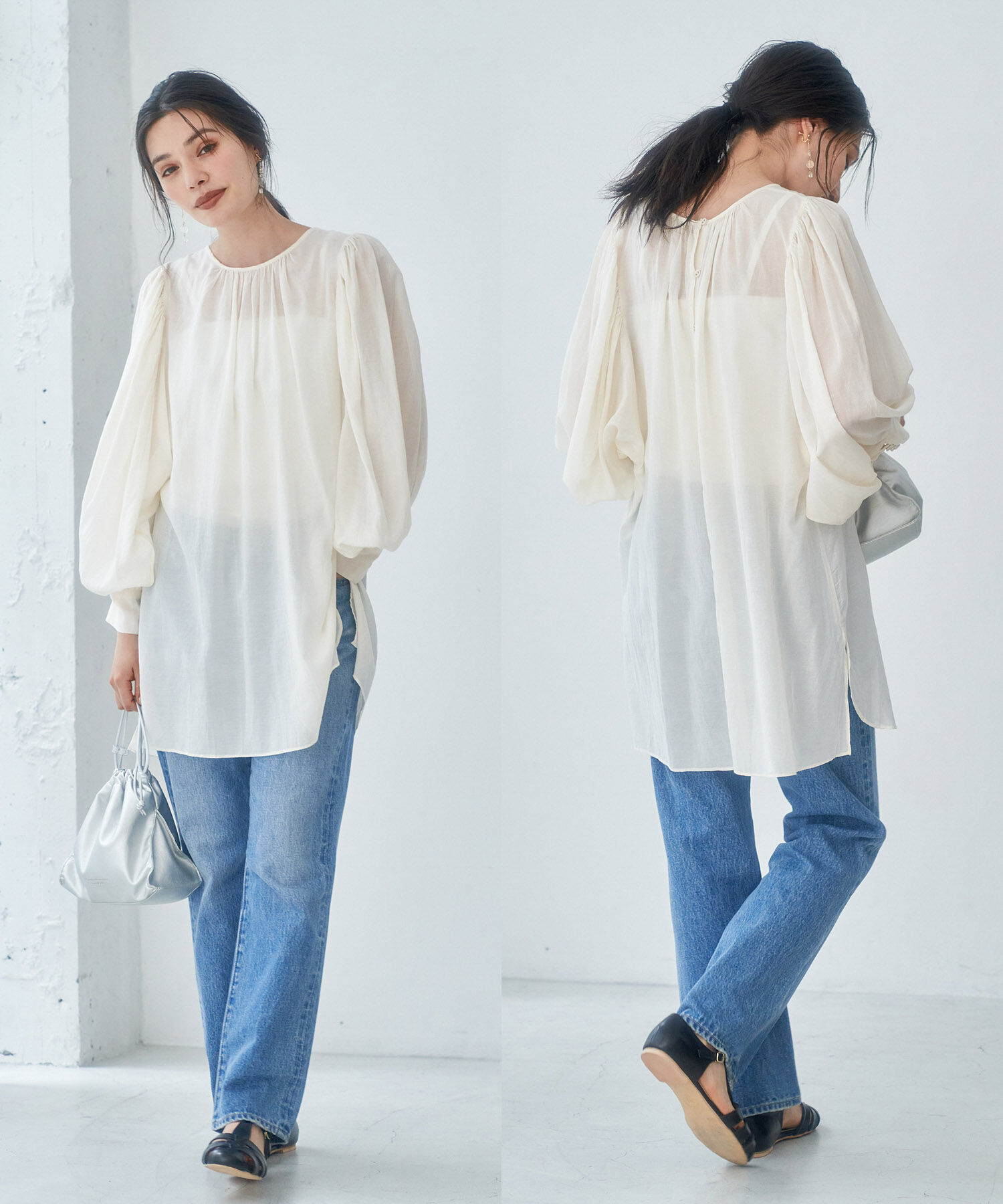 Rope&rsquo;Picnic「【emur】スクープパフブラウス」|シャツ・ブラウス|