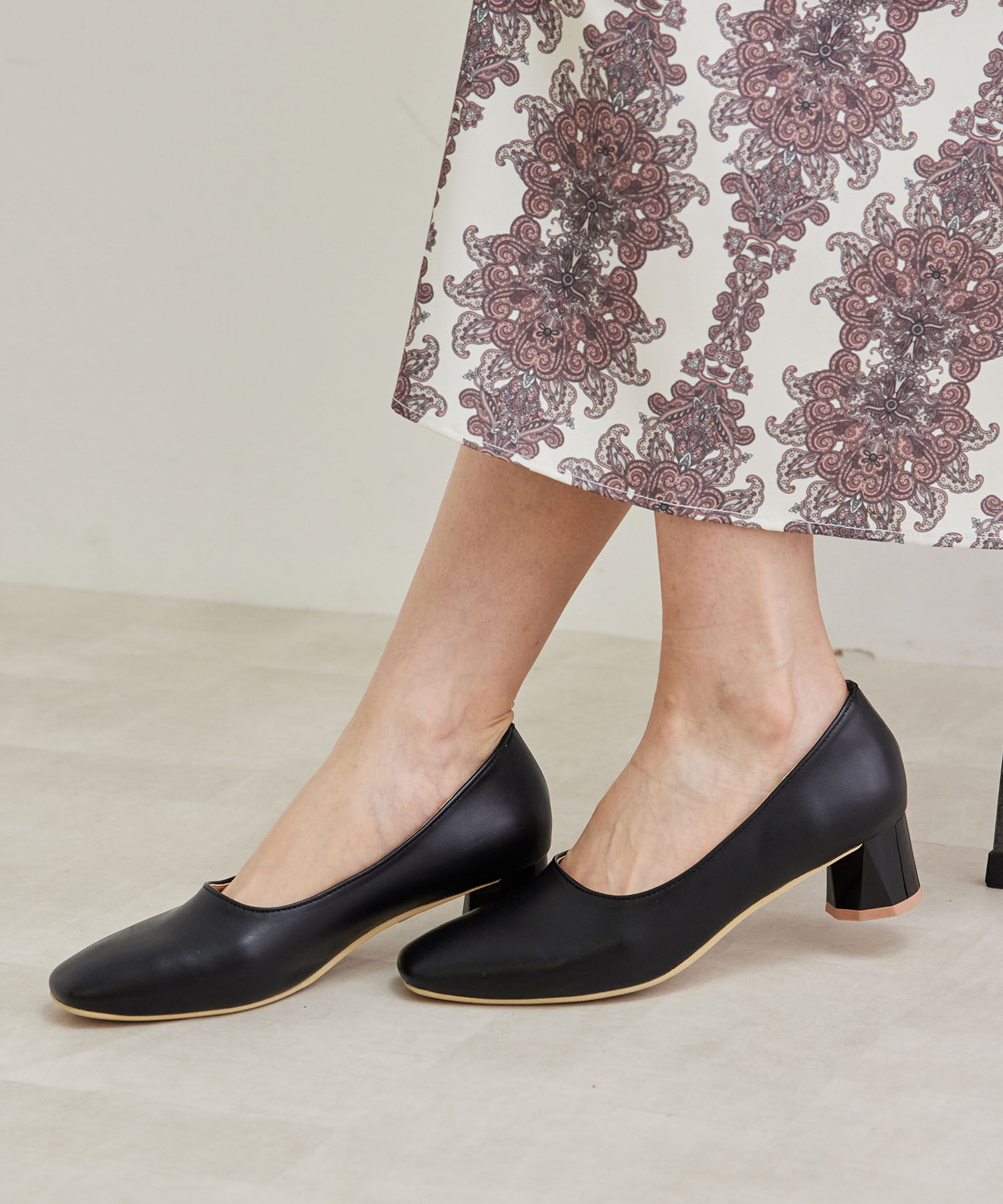 ROPE PICNIC PASSAGE「スクエアトゥペイントヒールパンプス」|パンプス|