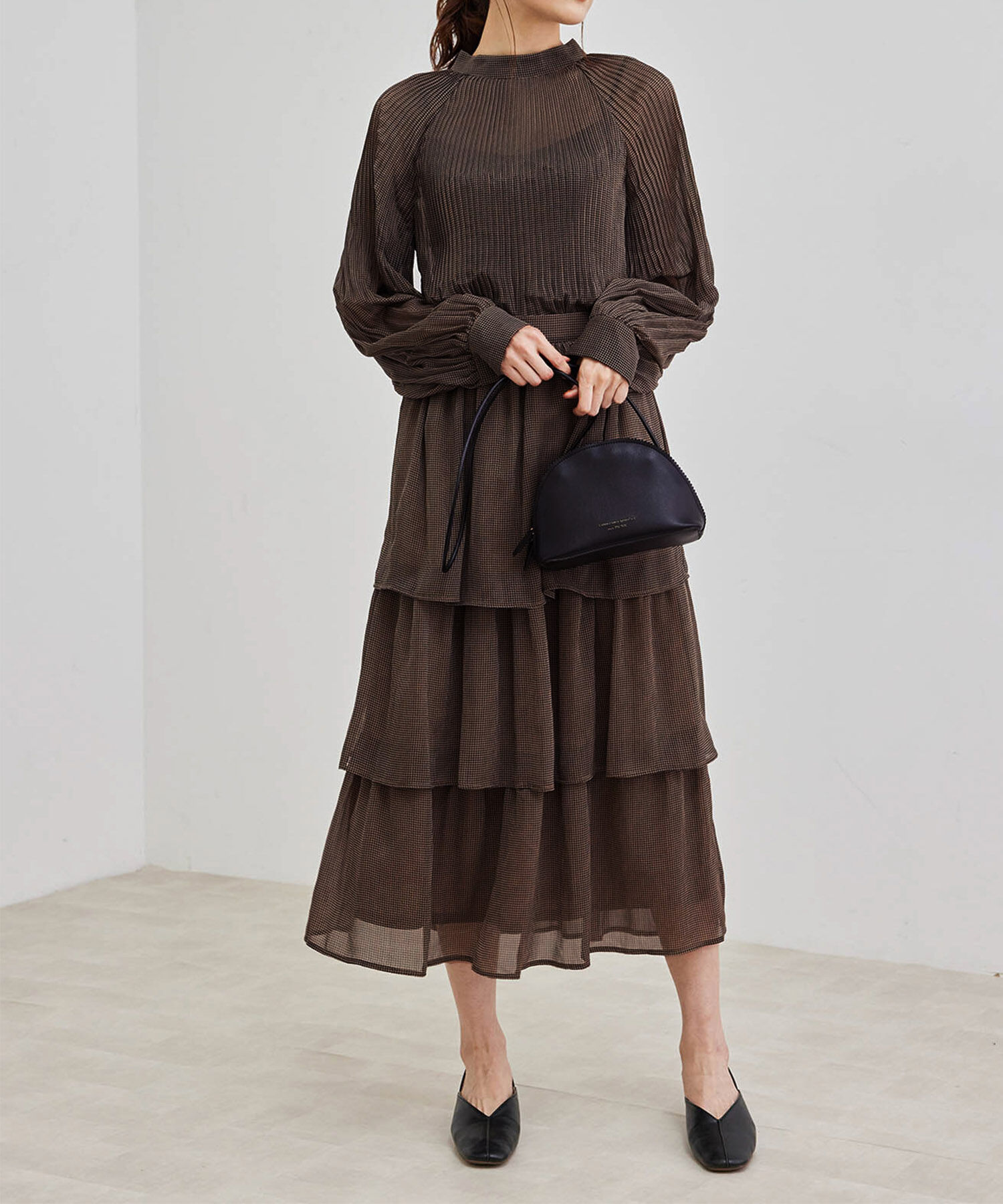 Rope&rsquo;Picnic「セットアップ対応/ガンクラブチェック楊柳シアースカート」|スカート|