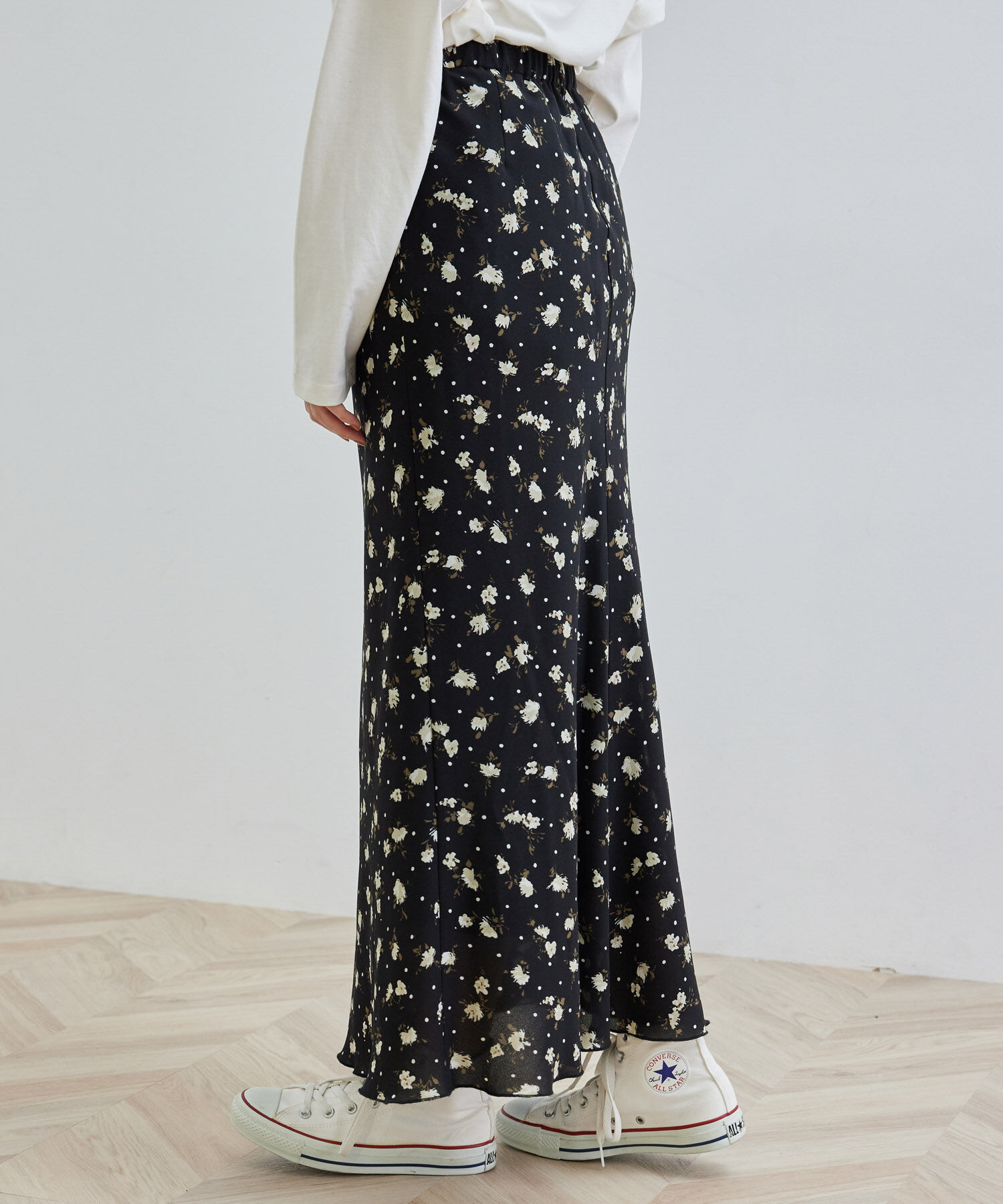 Rope&rsquo;Picnic「【リンクコーデ】花ドット柄マーメイドマキシスカート」|スカート|