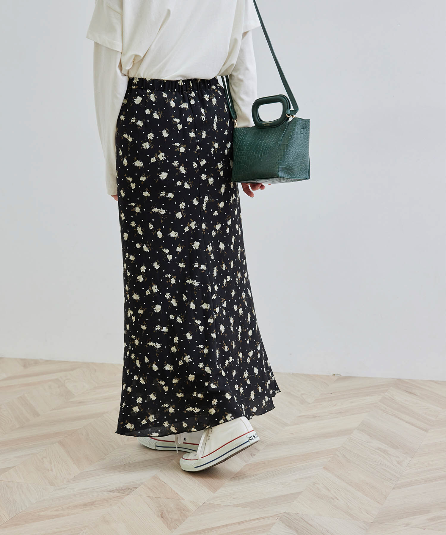 Rope&rsquo;Picnic「【リンクコーデ】花ドット柄マーメイドマキシスカート」|スカート|