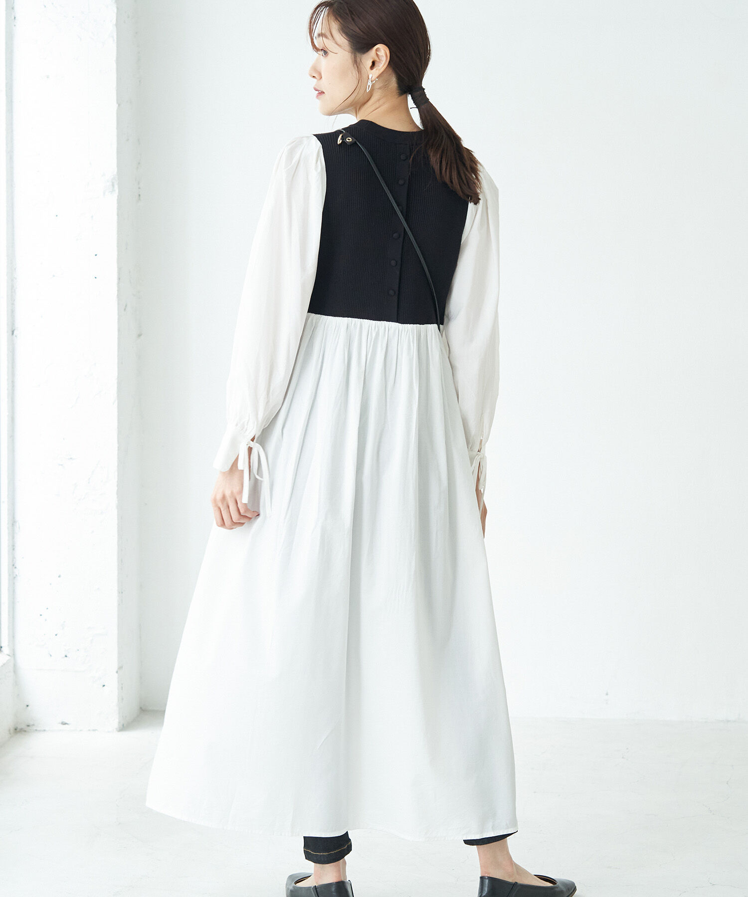 Rope&rsquo;Picnic「ニット使いボリューム袖ワンピース」|ワンピース|