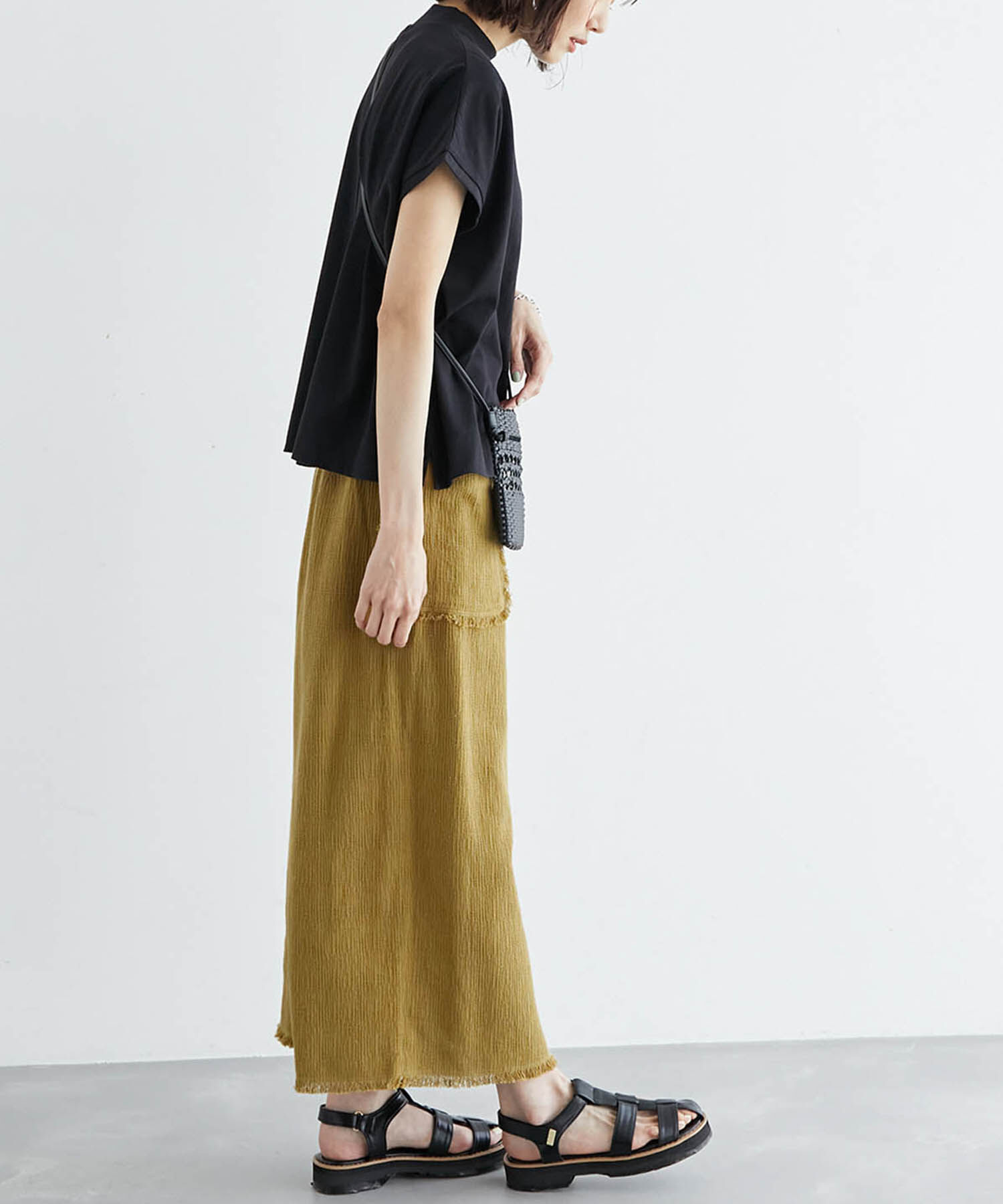 Rope&rsquo;Picnic「からみ織フリンジスリムスカート」|スカート|