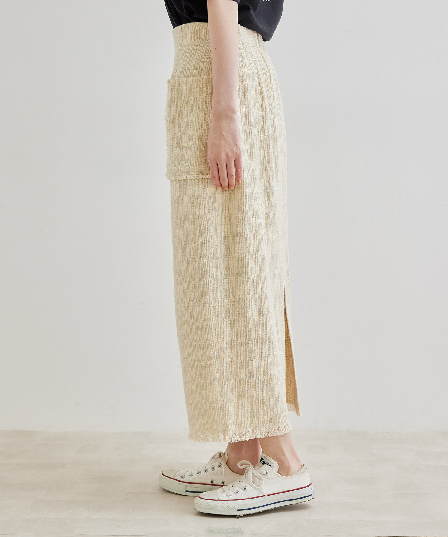 Rope&rsquo;Picnic「からみ織フリンジスリムスカート」|スカート|