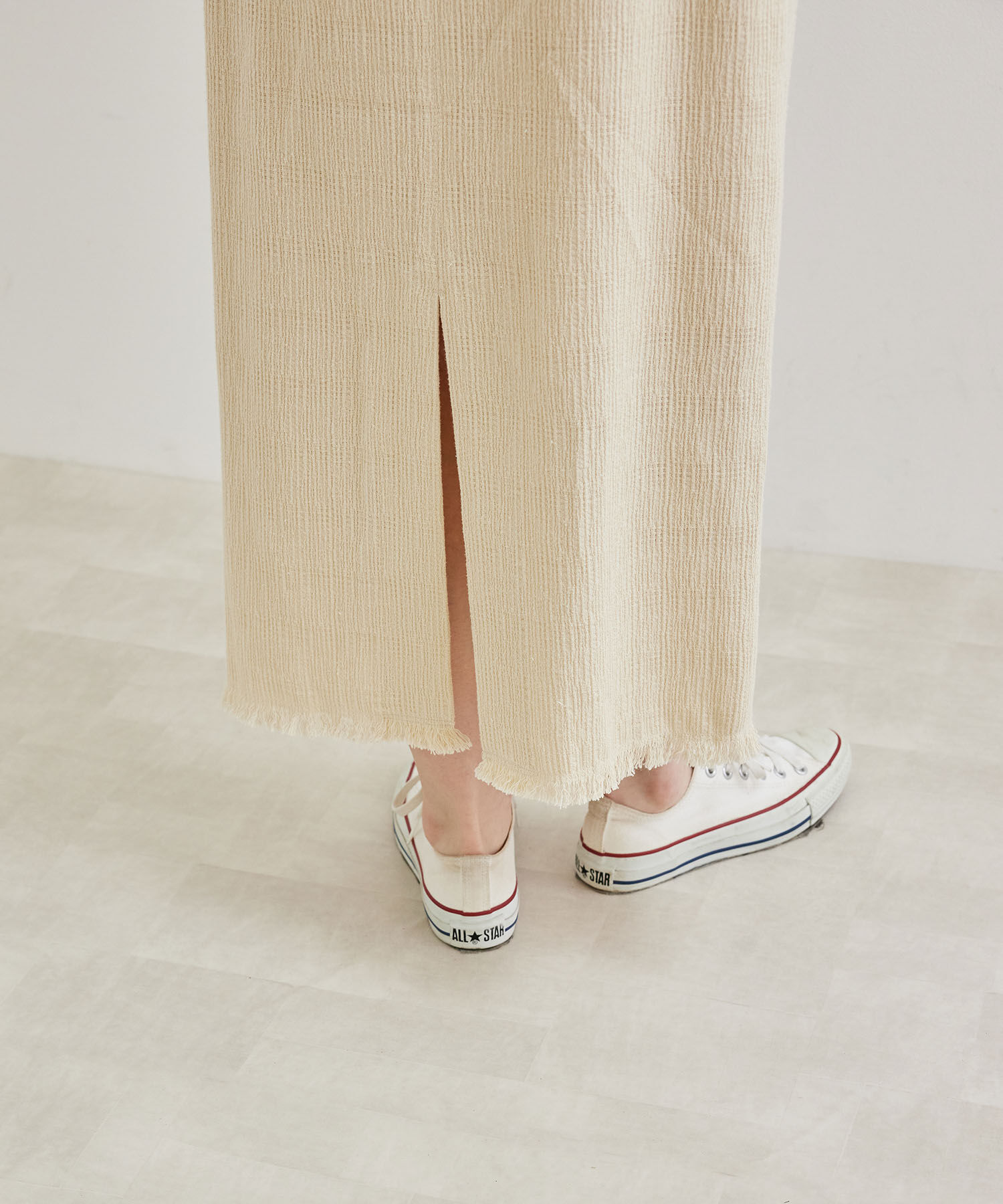 Rope&rsquo;Picnic「からみ織フリンジスリムスカート」|スカート|