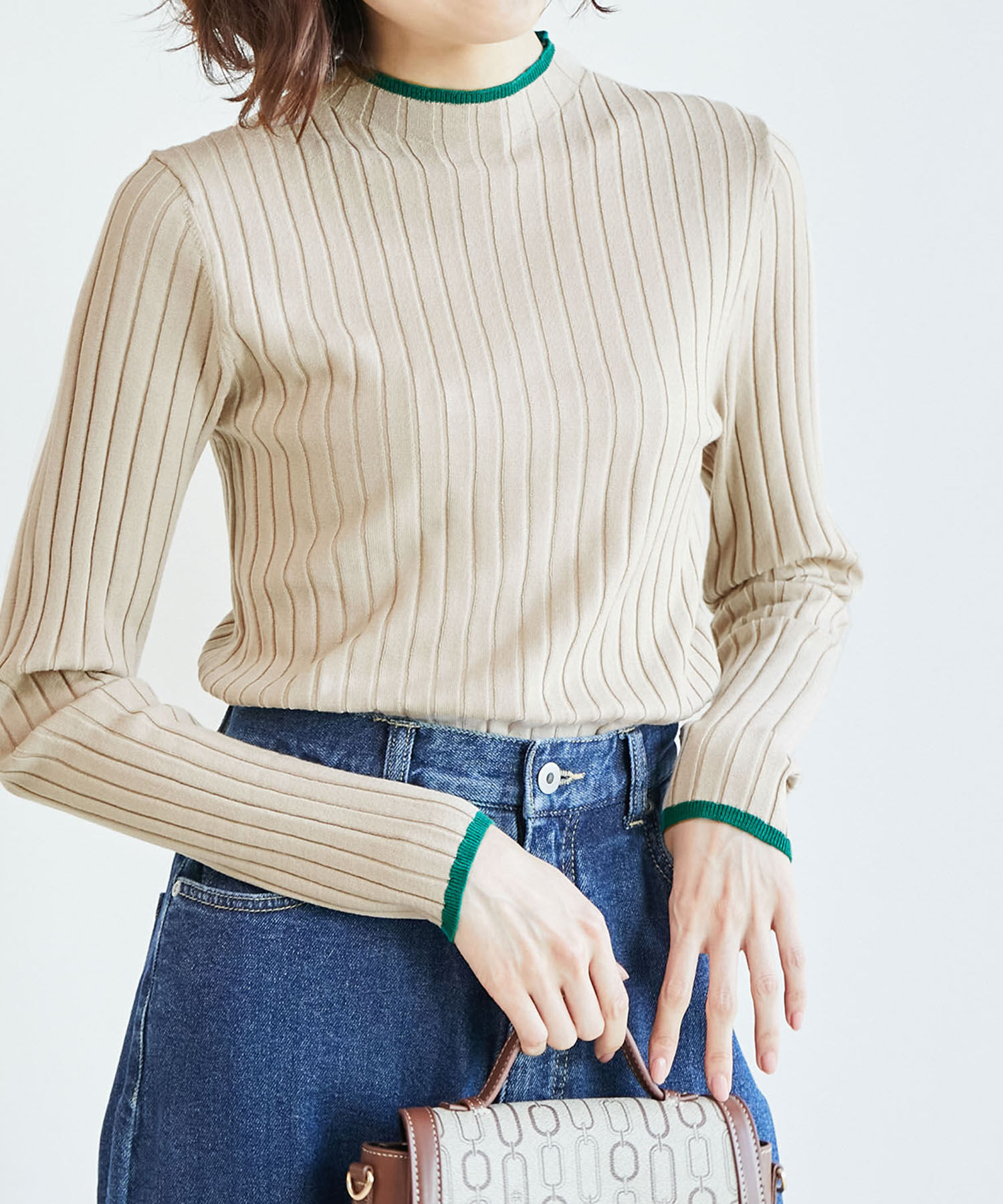 Rope&rsquo;Picnic「配色ニットプルオーバー」|ニット・セーター|ベージュ系(28)