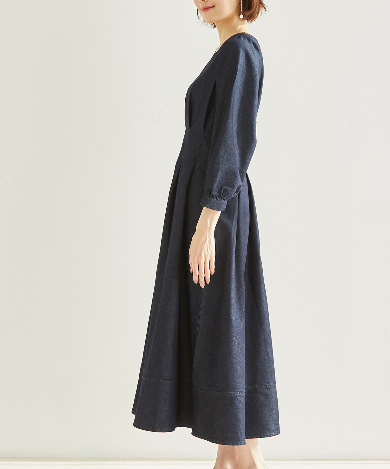 Rope&rsquo;Picnic「ウエストタックデニムロングワンピース」|ワンピース|