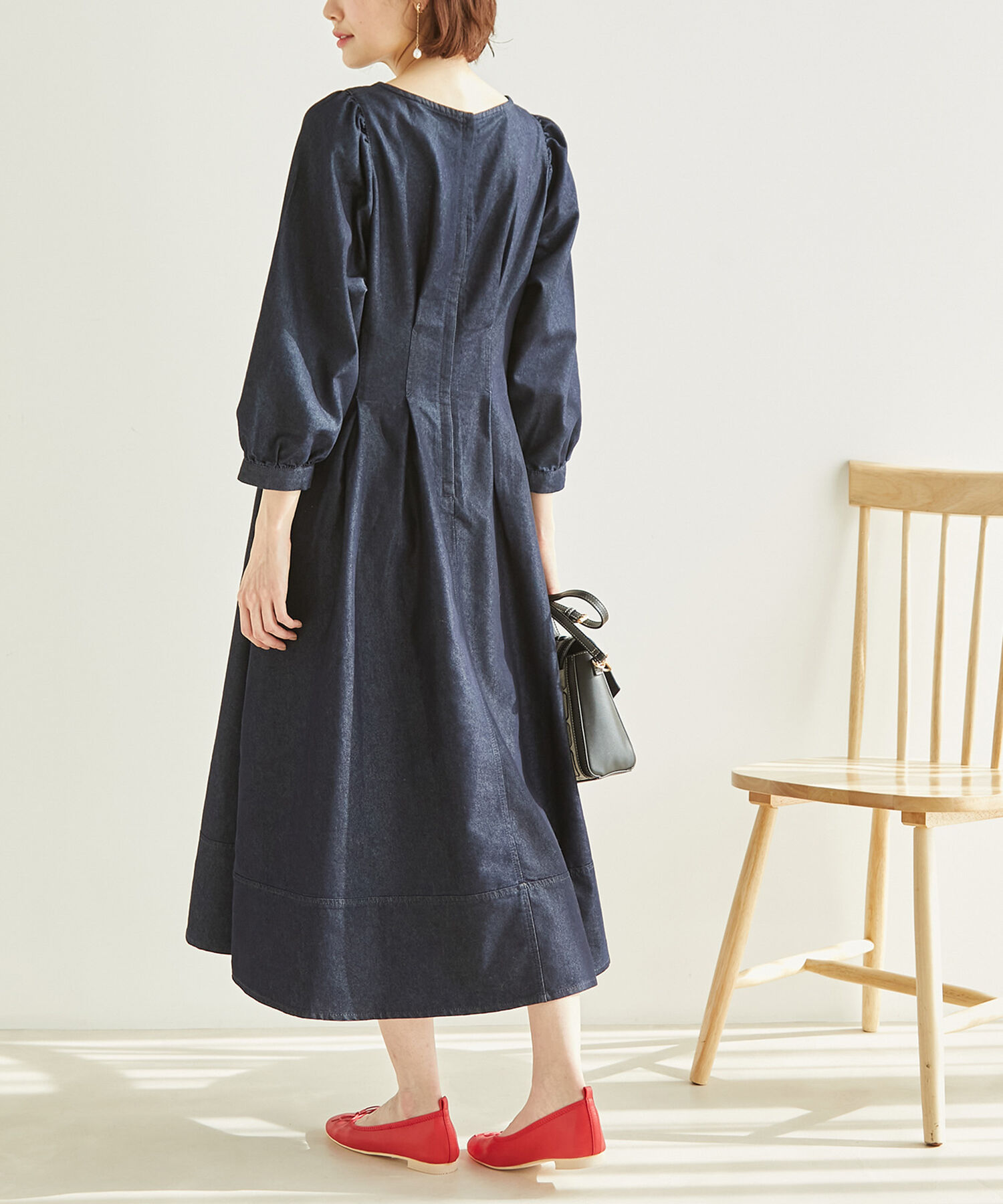 Rope&rsquo;Picnic「ウエストタックデニムロングワンピース」|ワンピース|