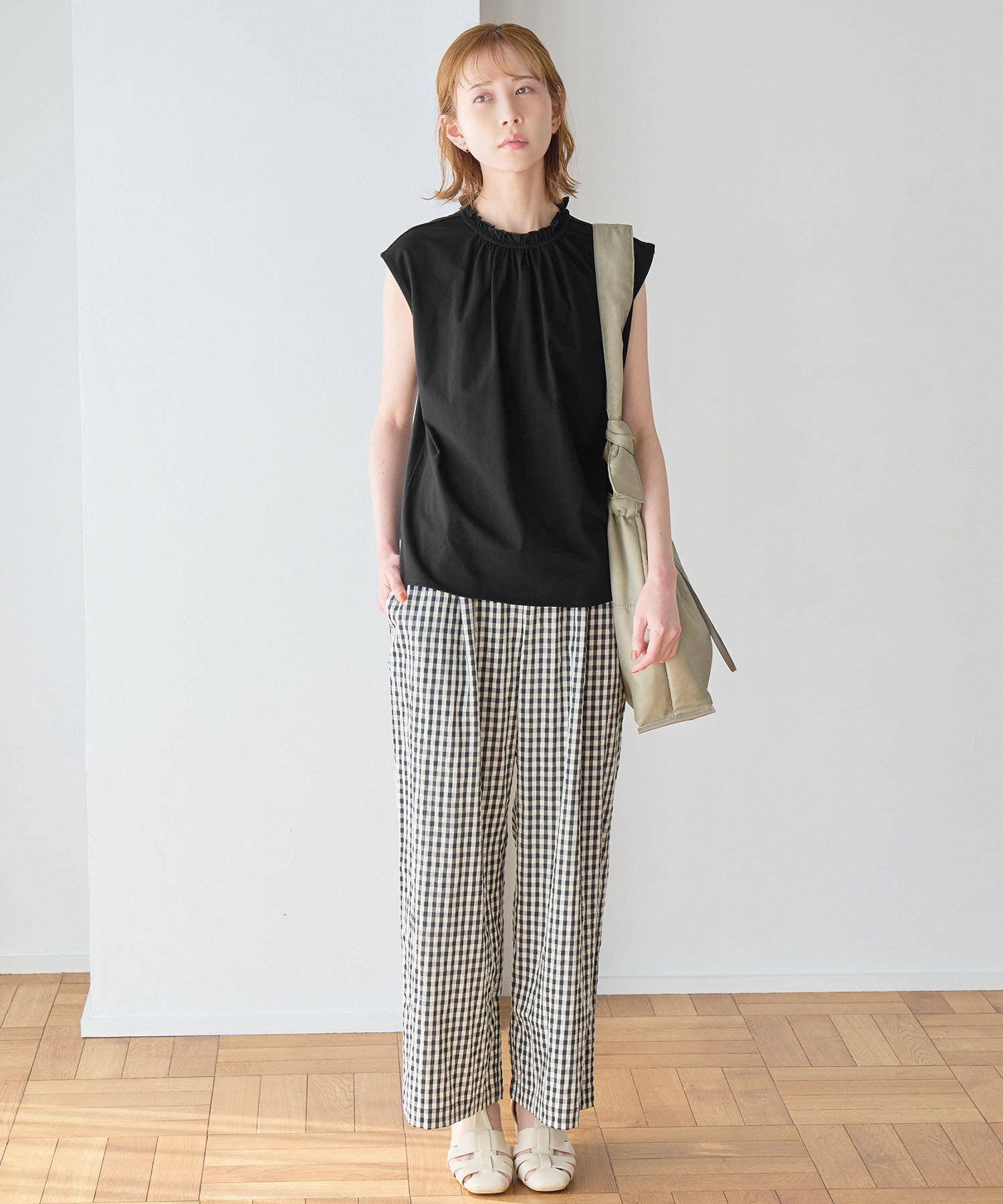 Rope&rsquo;Picnic「オーガニックコットンスタンドフリルトップス」|シャツ・ブラウス|