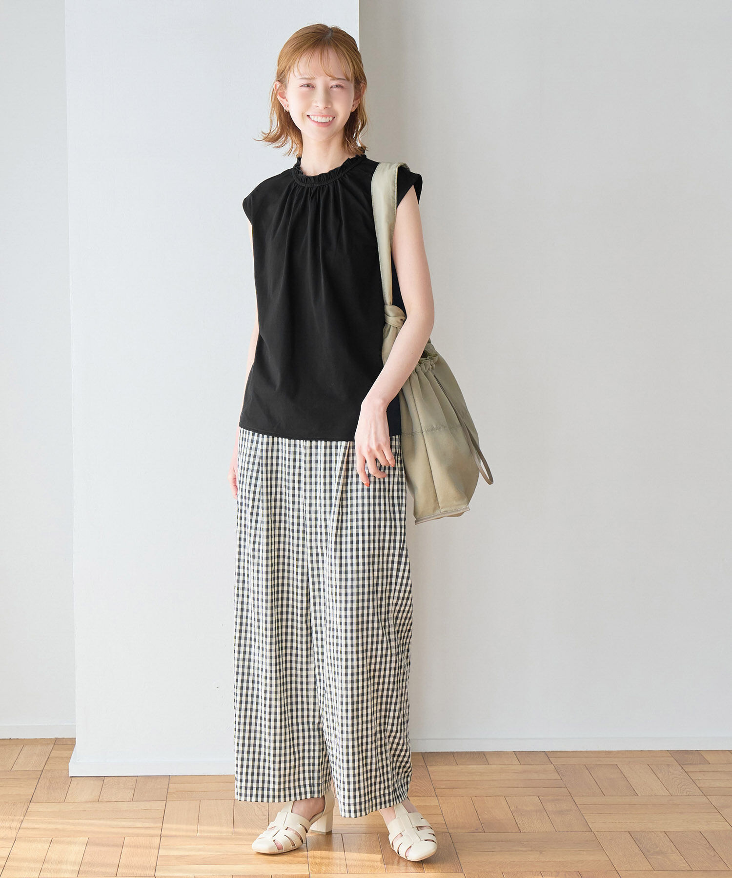 Rope&rsquo;Picnic「オーガニックコットンスタンドフリルトップス」|シャツ・ブラウス|