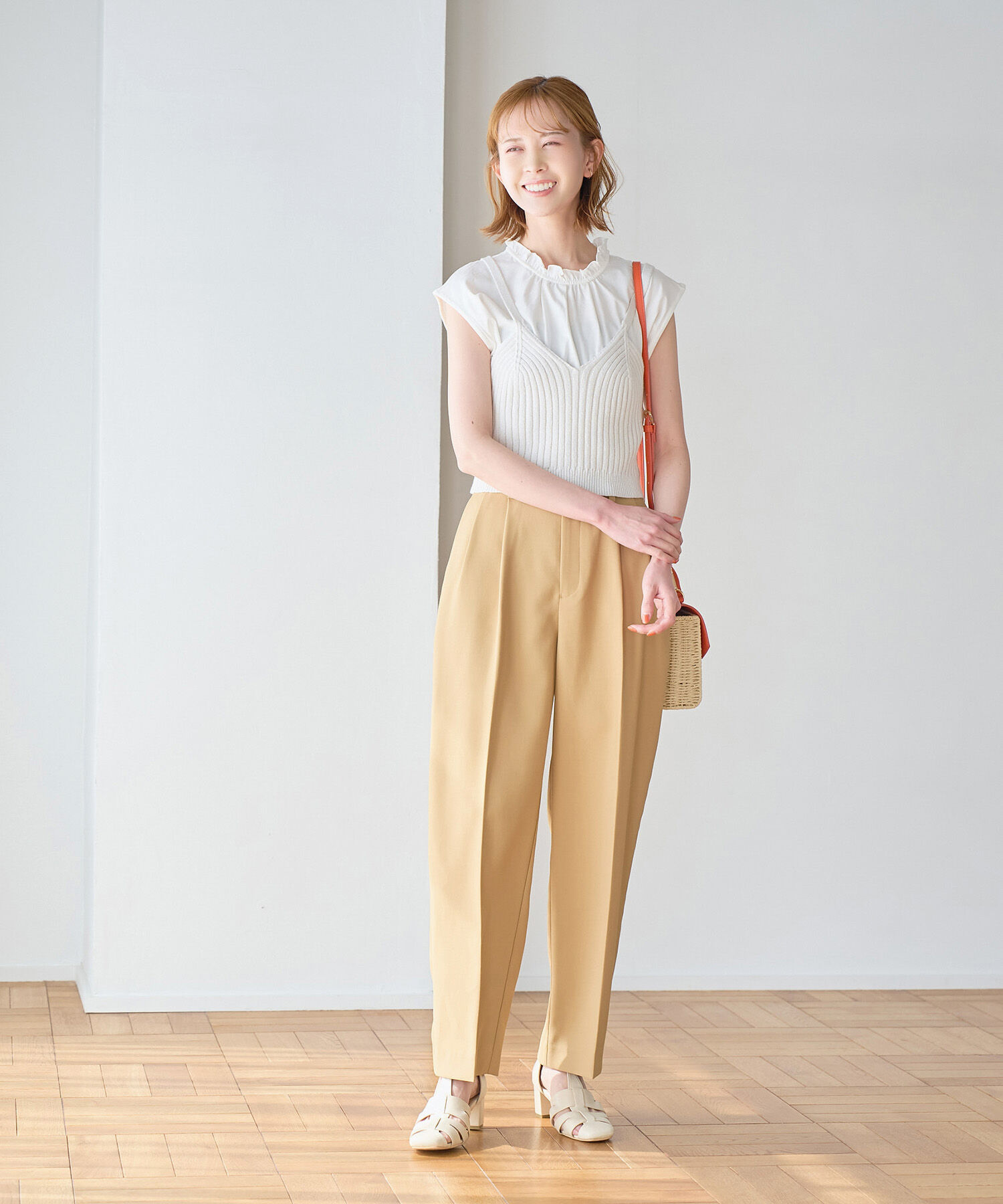 Rope&rsquo;Picnic「オーガニックコットンスタンドフリルトップス」|シャツ・ブラウス|