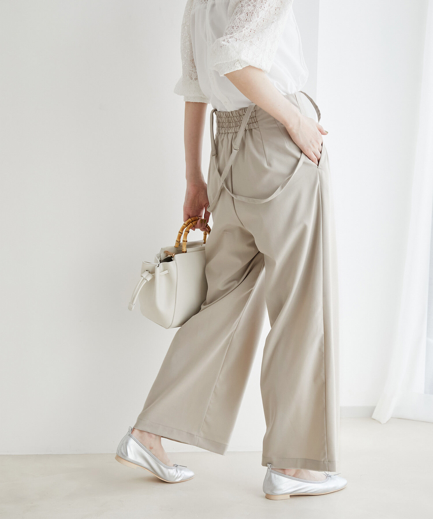 Rope&rsquo;Picnic「ハイウエストサス付きパンツ」|その他|