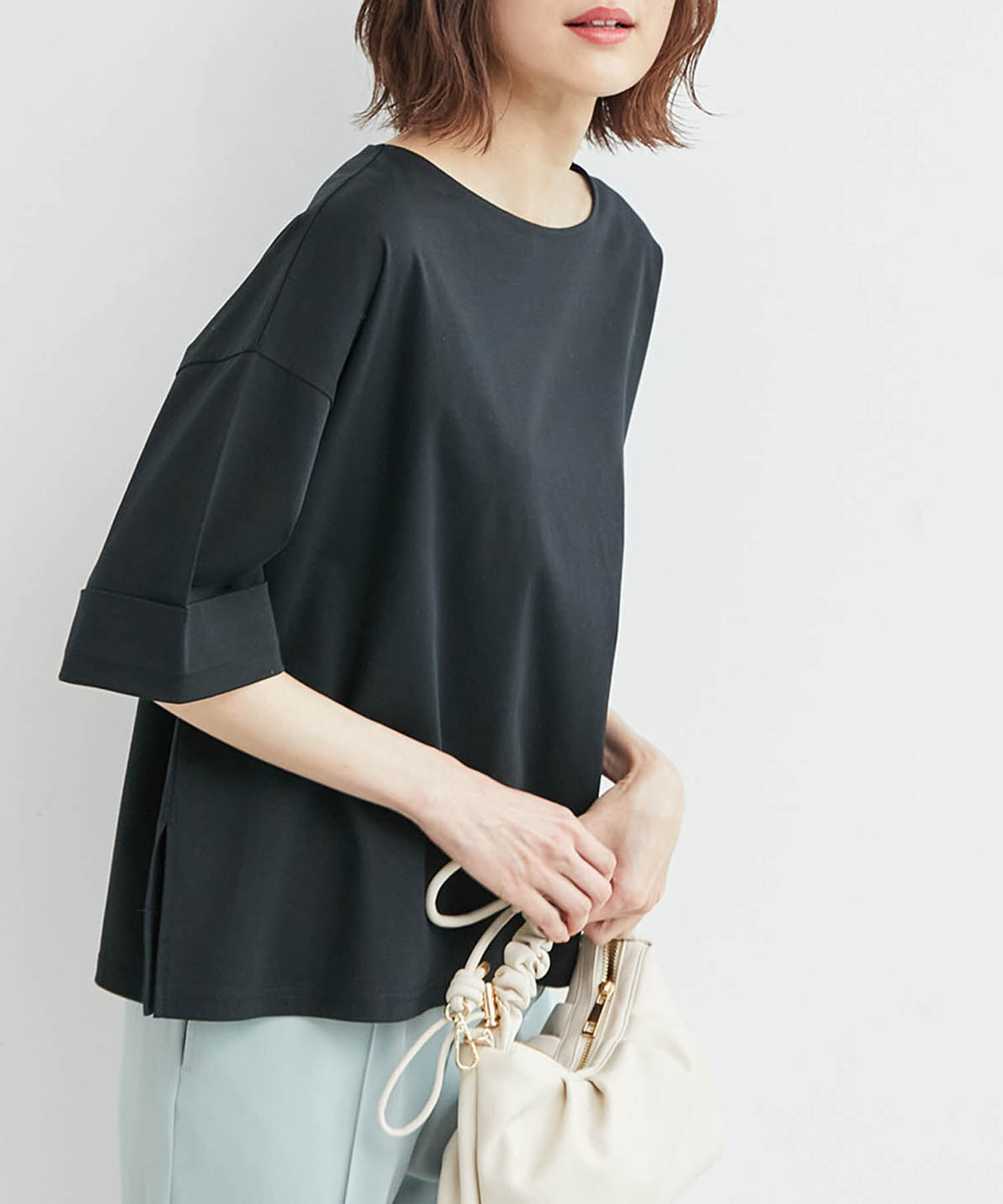 Rope&rsquo;Picnic「60シルケットハーフスリーブトップス」|Tシャツ・カットソー|