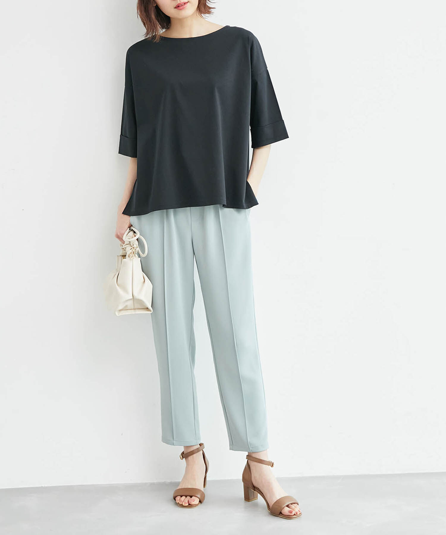 Rope&rsquo;Picnic「60シルケットハーフスリーブトップス」|Tシャツ・カットソー|