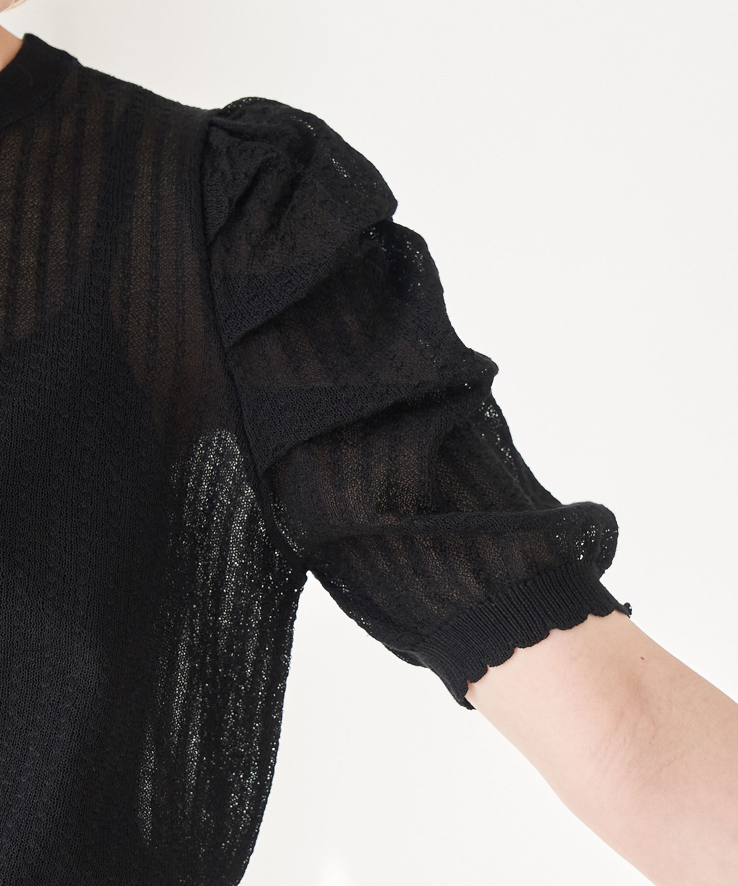 Rope&rsquo;Picnic「シアーブークレーギャザーニットプルオーバー」|ニット・セーター|