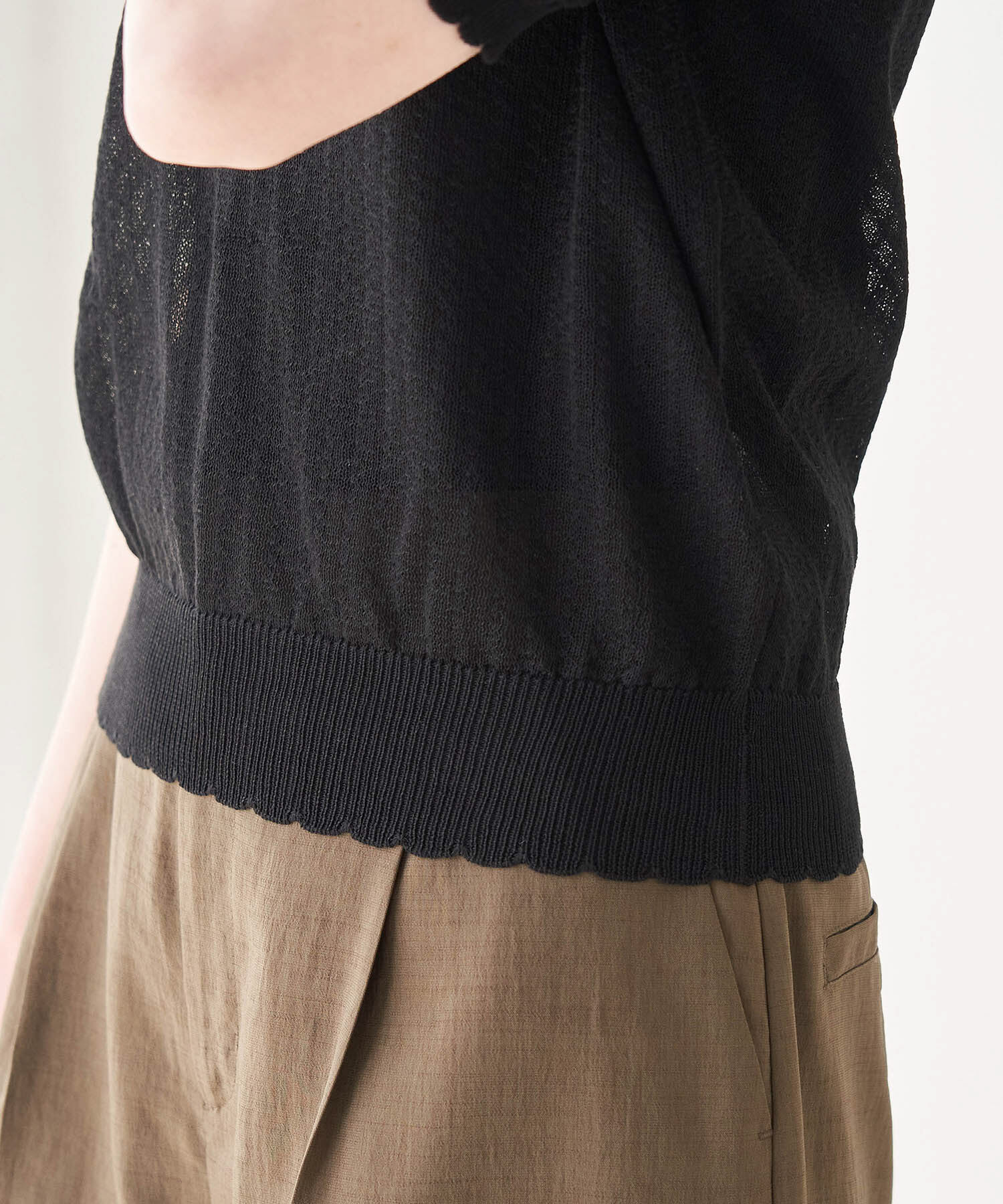 Rope&rsquo;Picnic「シアーブークレーギャザーニットプルオーバー」|ニット・セーター|