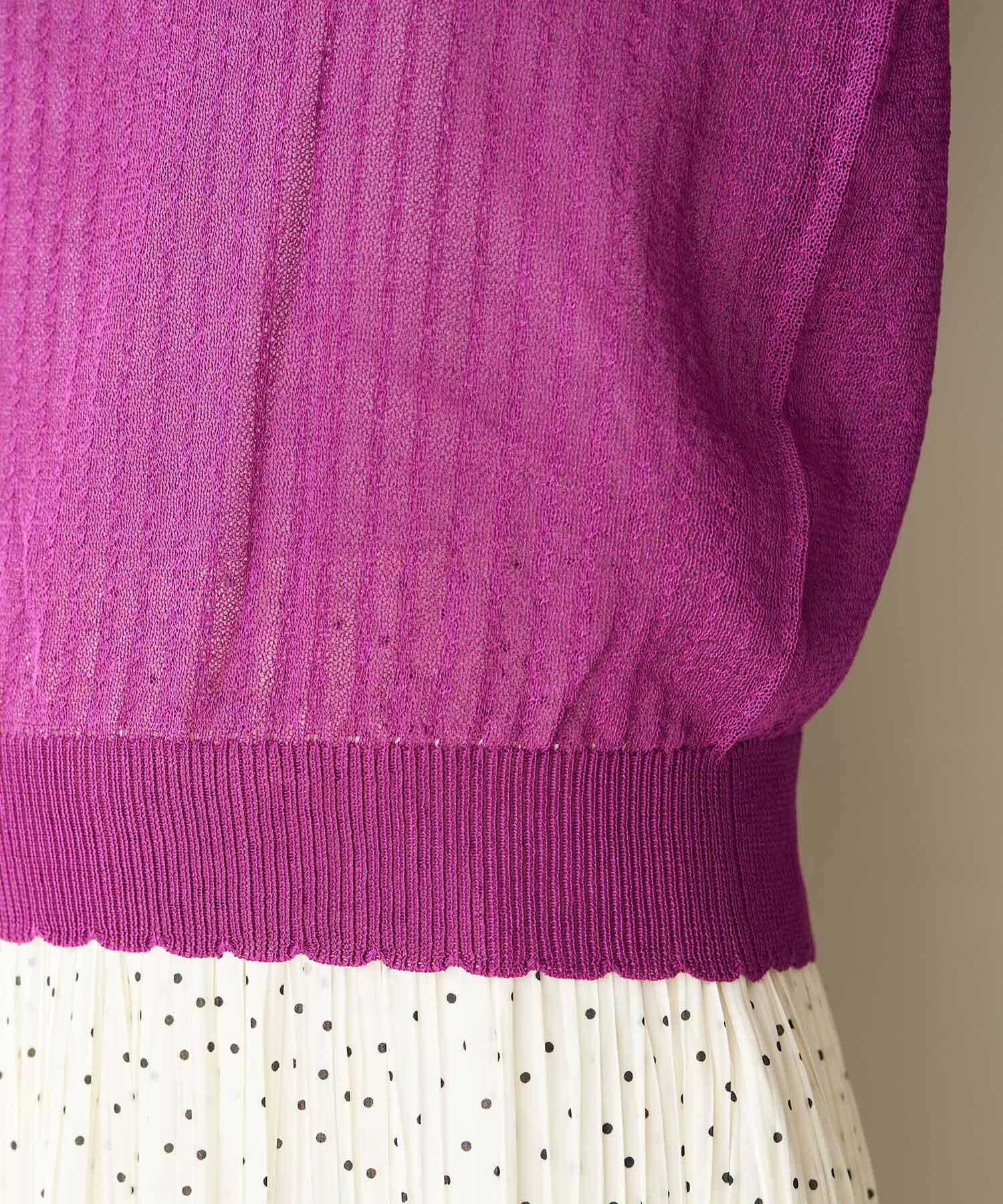 Rope&rsquo;Picnic「シアーブークレーギャザーニットプルオーバー」|ニット・セーター|