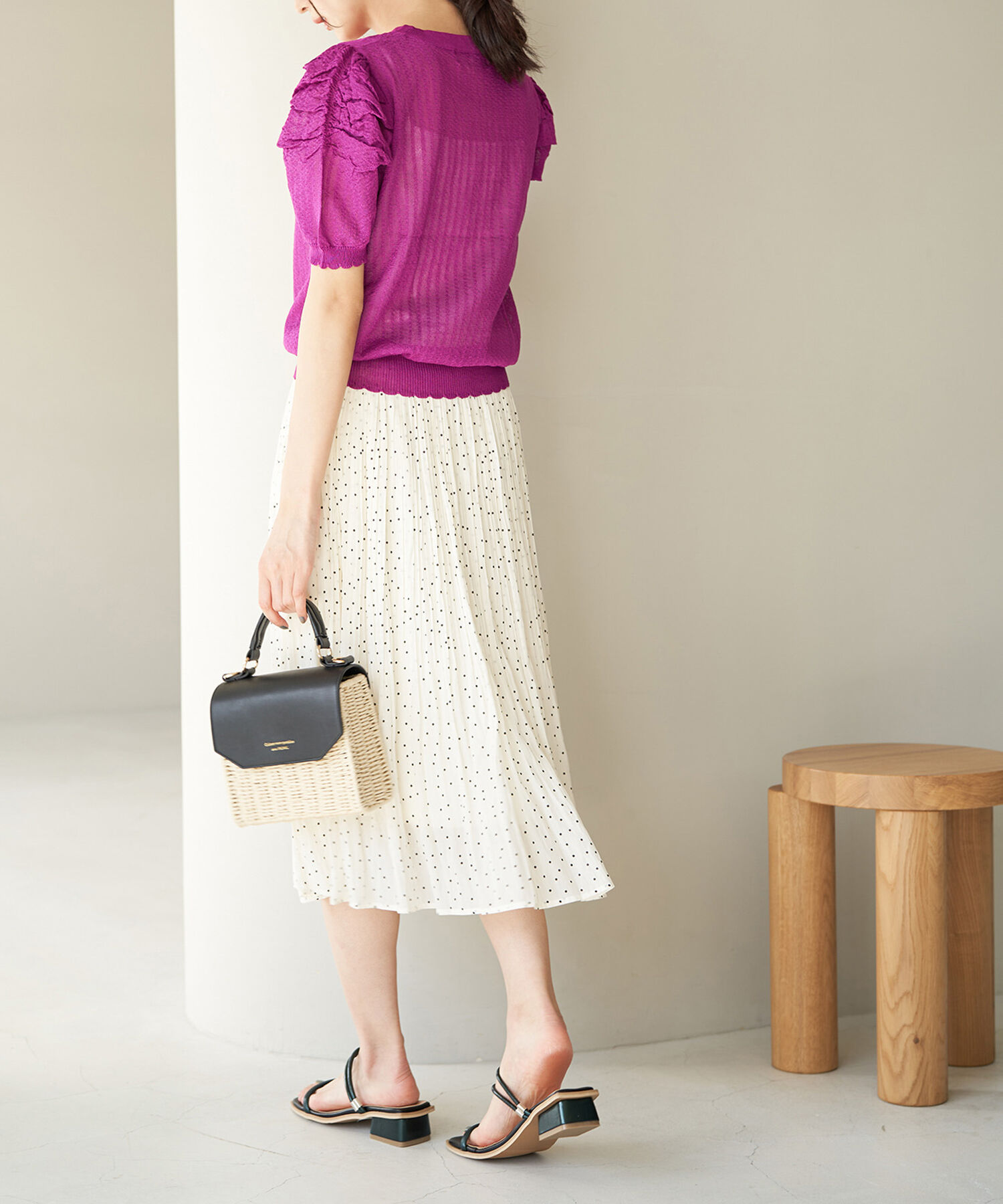 Rope&rsquo;Picnic「シアーブークレーギャザーニットプルオーバー」|ニット・セーター|