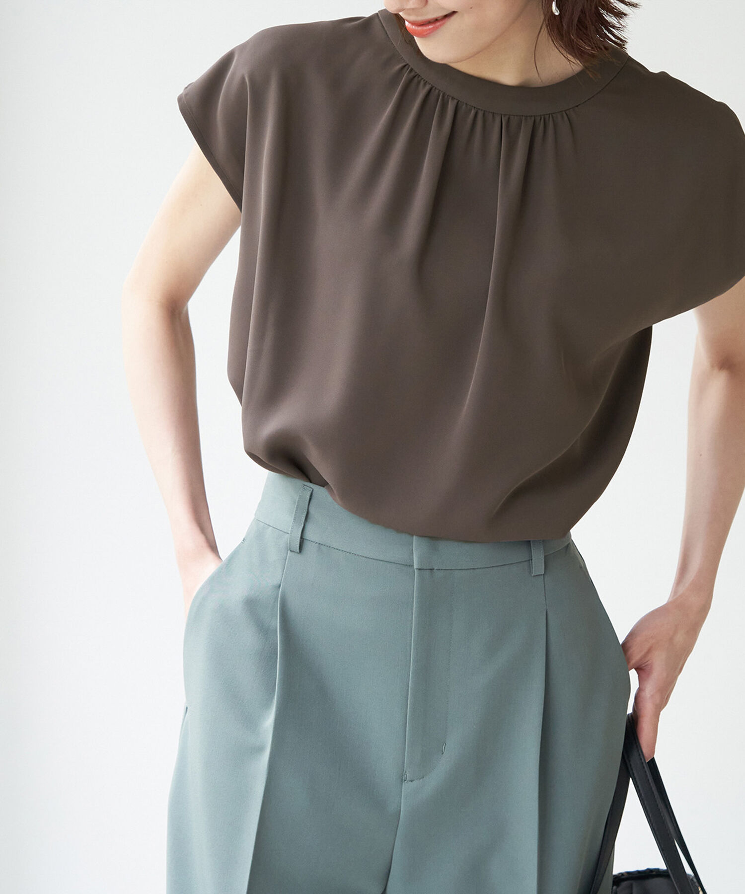 Rope&rsquo;Picnic「2WAY/とろみ合繊ブラウス」|シャツ・ブラウス|