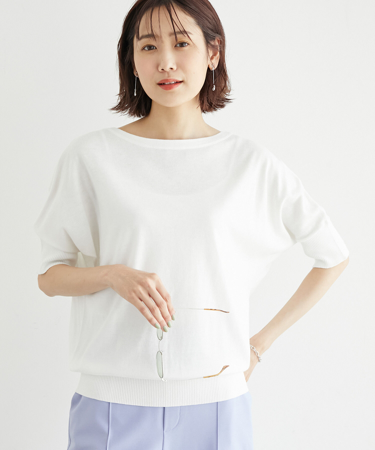 Rope&rsquo;Picnic「オーガニックコットンドルマンニットプルオーバー」|ニット・セーター|