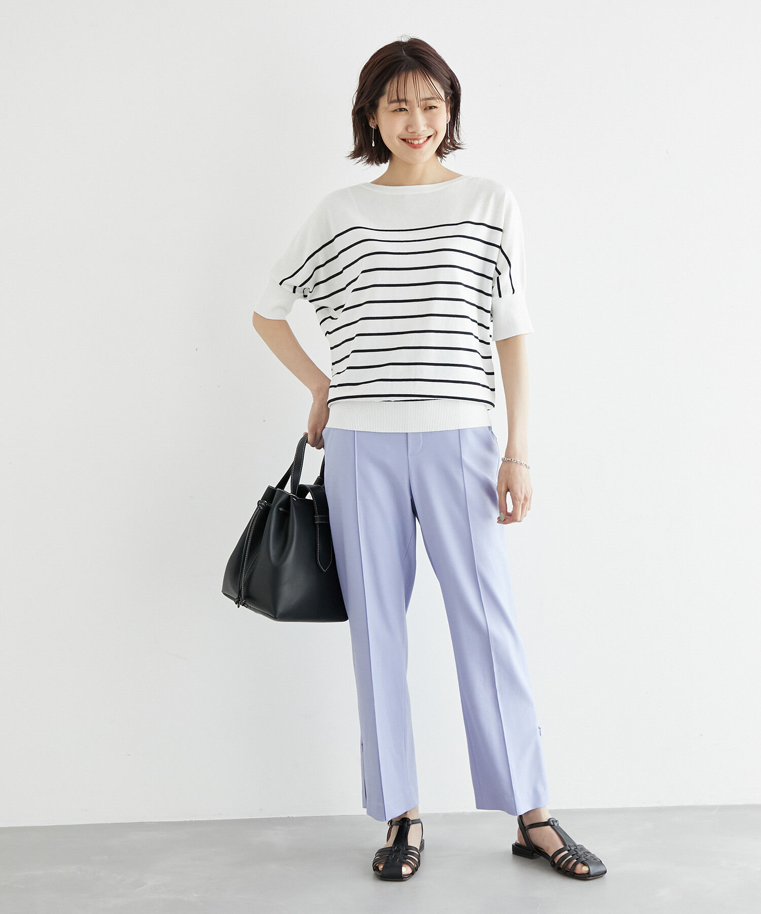 Rope&rsquo;Picnic「オーガニックコットンドルマンニットプルオーバー」|ニット・セーター|