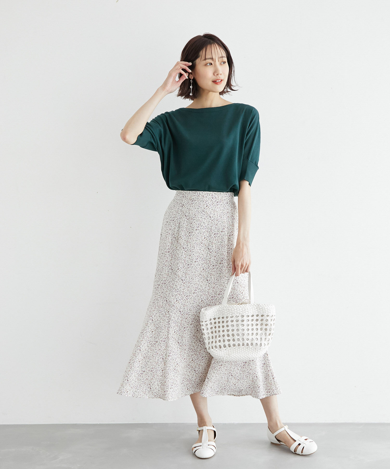 Rope&rsquo;Picnic「オーガニックコットンドルマンニットプルオーバー」|ニット・セーター|