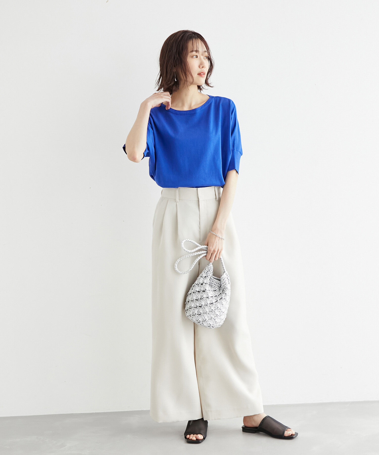 Rope&rsquo;Picnic「オーガニックコットンドルマンニットプルオーバー」|ニット・セーター|