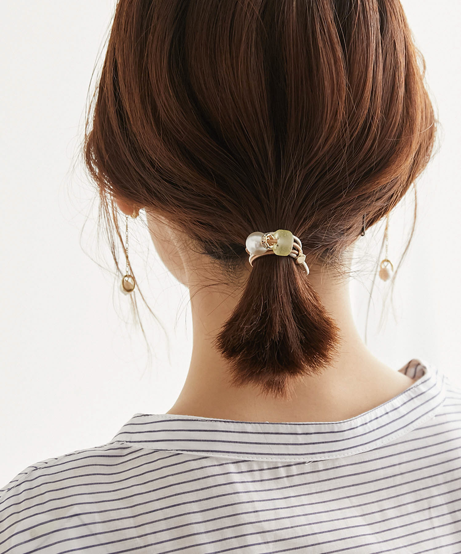 ROPE PICNIC PASSAGE「Recycle glass パーツミックス2連ポニー」|ヘアゴム・シュシュ|