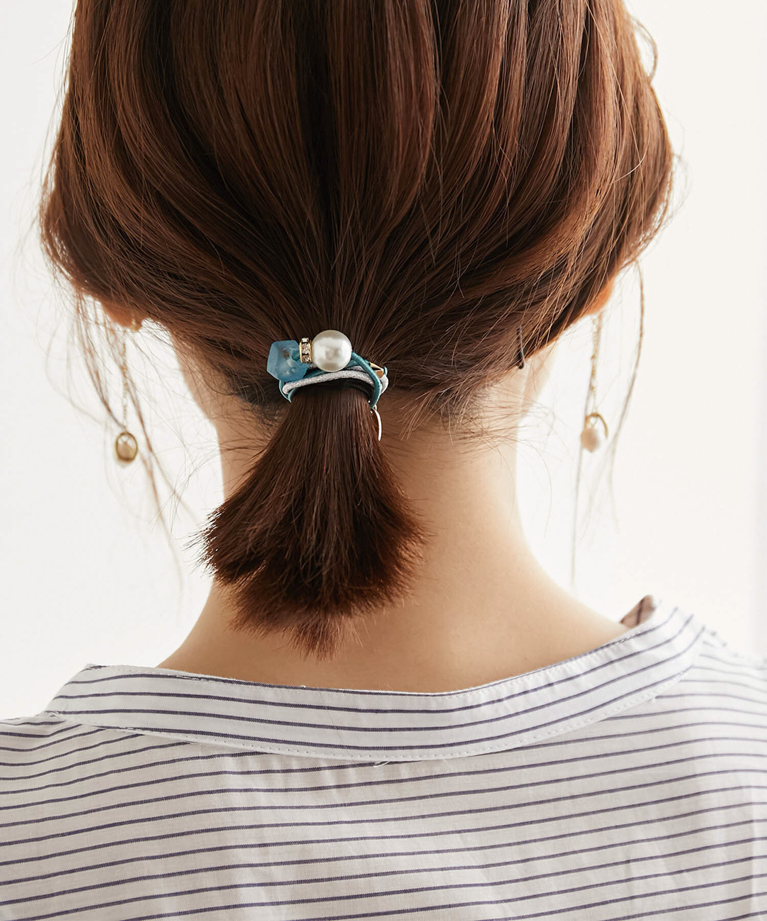 ROPE PICNIC PASSAGE「Recycle glass パーツミックス2連ポニー」|ヘアゴム・シュシュ|