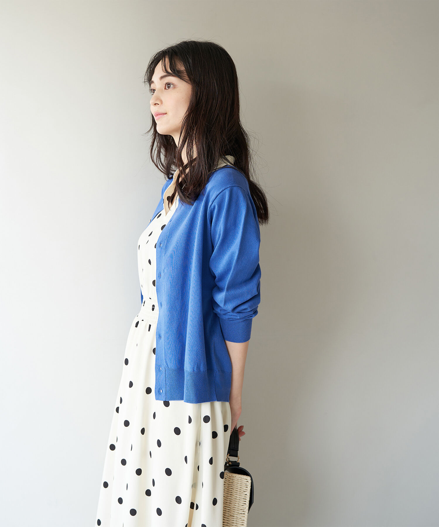 Rope&rsquo;Picnic「UVケア・洗濯機OK/天竺ベーシッククルーネックニットカーディガン」|カーディガン|