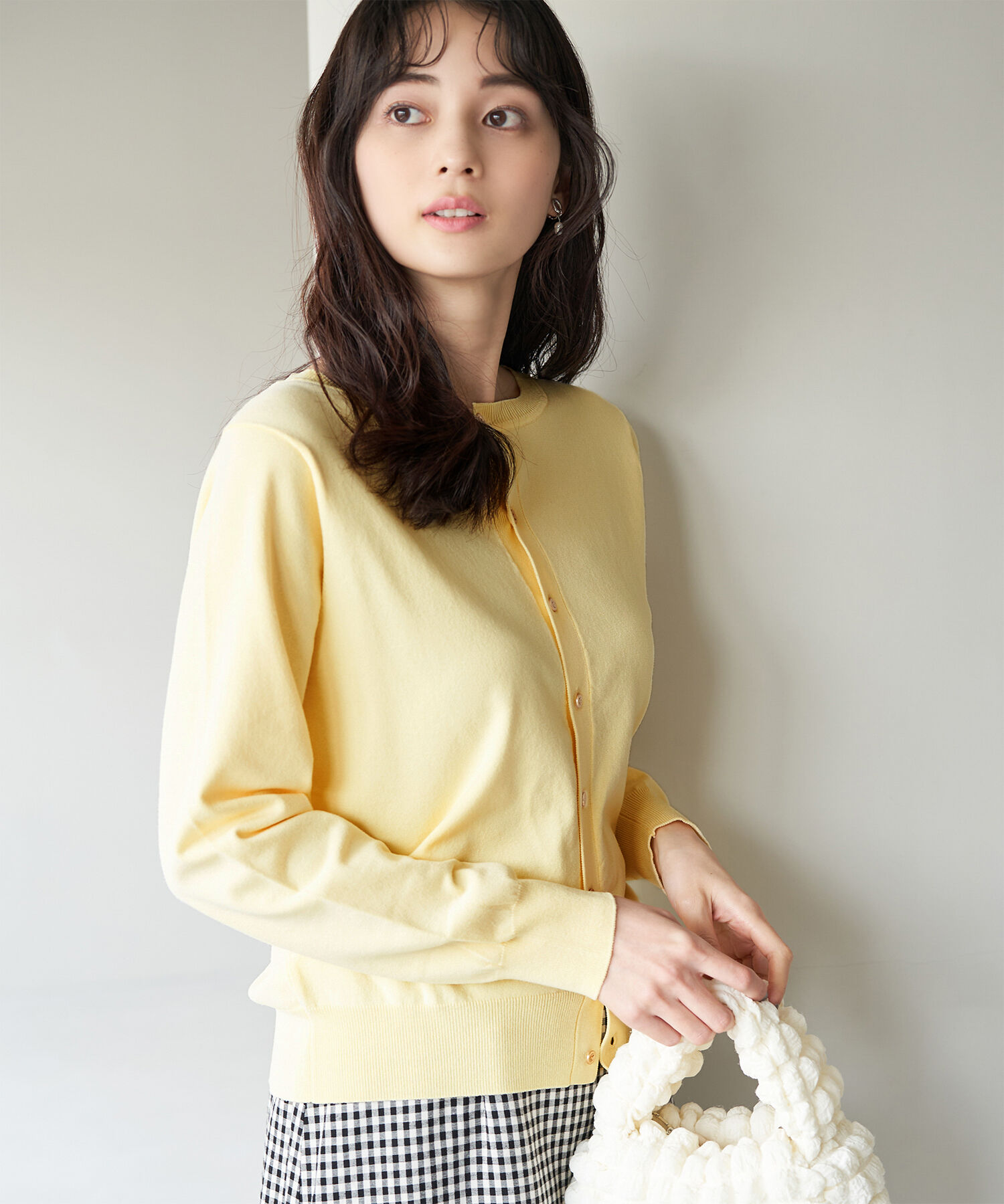 Rope&rsquo;Picnic「UVケア・洗濯機OK/天竺ベーシッククルーネックニットカーディガン」|カーディガン|