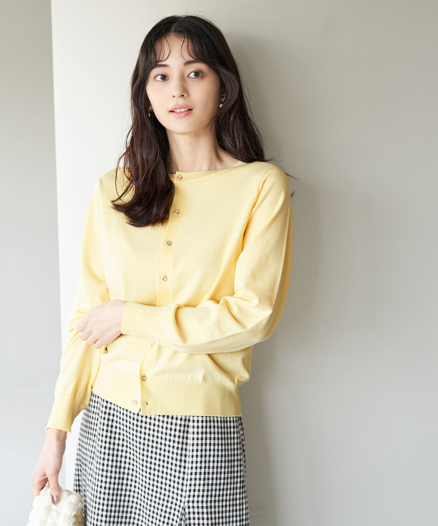 Rope&rsquo;Picnic「UVケア・洗濯機OK/天竺ベーシッククルーネックニットカーディガン」|カーディガン|