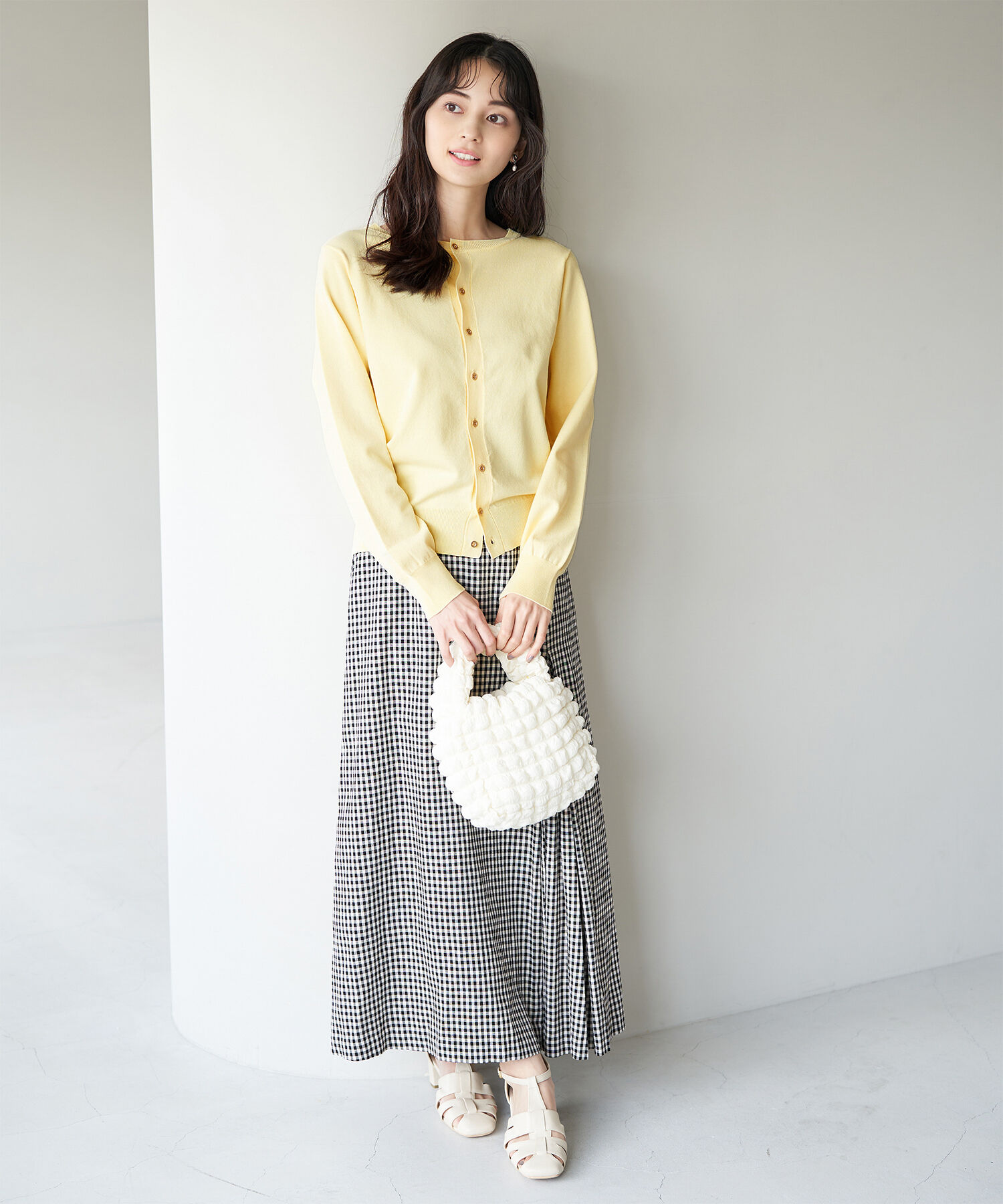 Rope&rsquo;Picnic「UVケア・洗濯機OK/天竺ベーシッククルーネックニットカーディガン」|カーディガン|