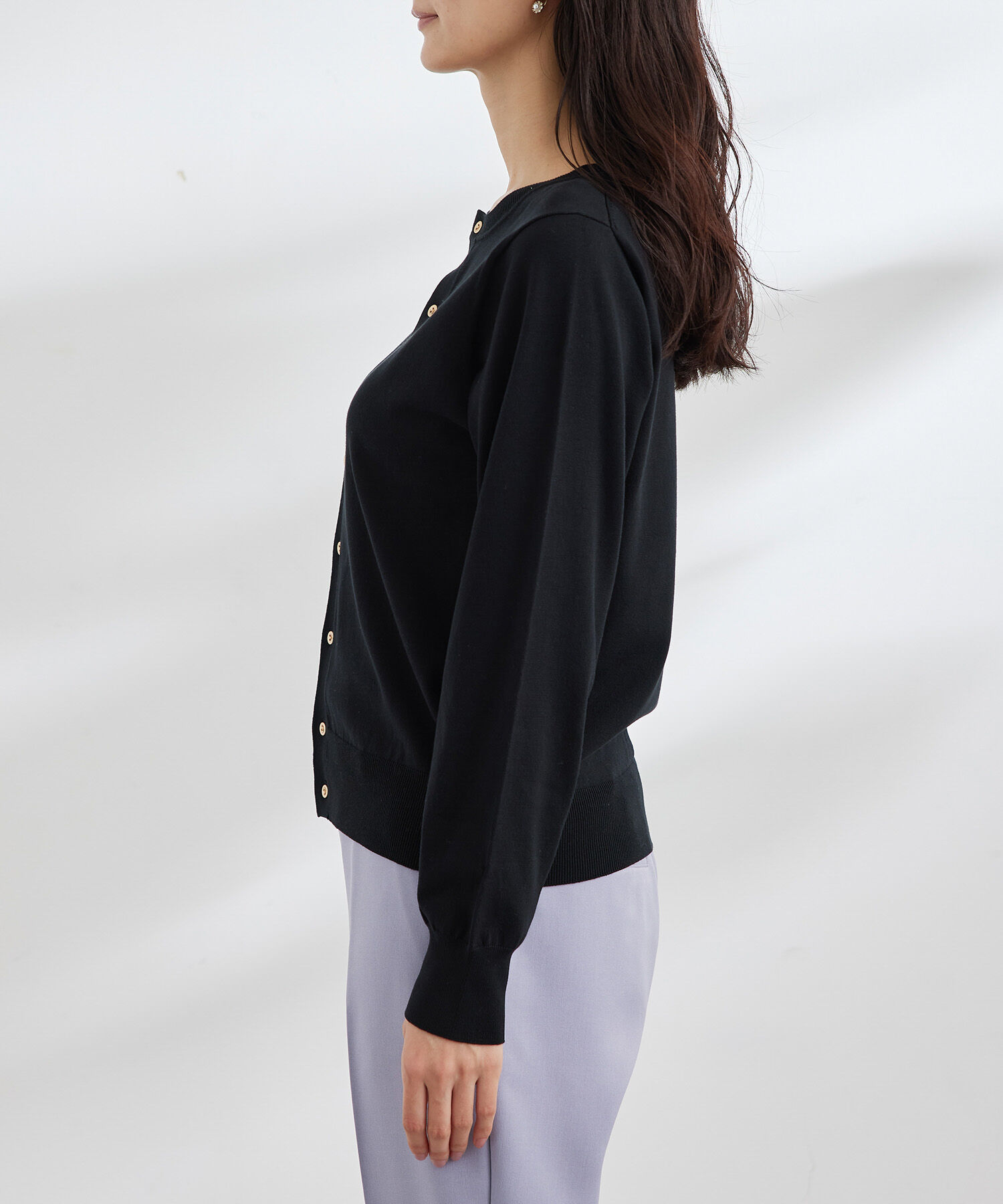 Rope&rsquo;Picnic「UVケア・洗濯機OK/天竺ベーシッククルーネックニットカーディガン」|カーディガン|