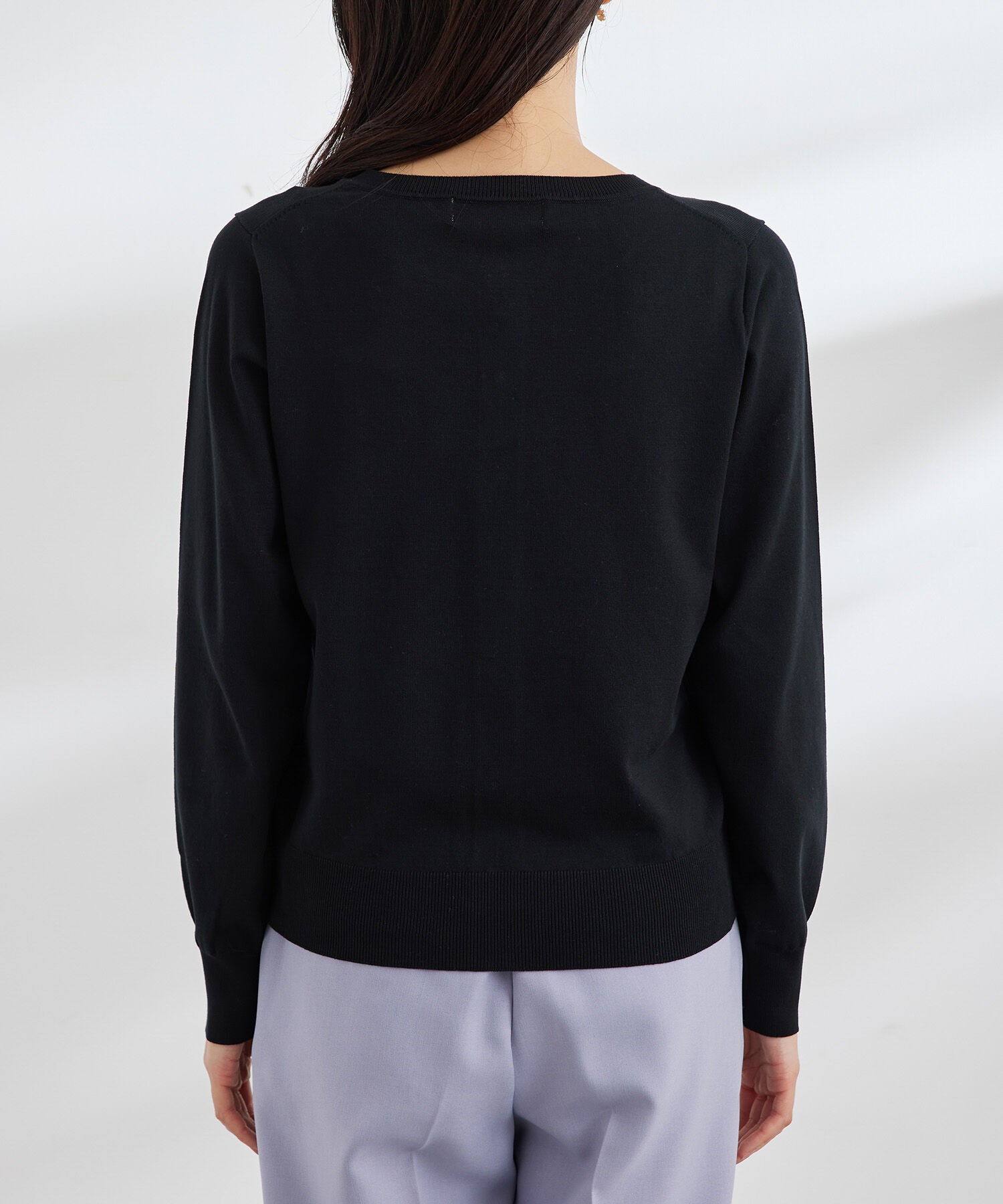 Rope&rsquo;Picnic「UVケア・洗濯機OK/天竺ベーシッククルーネックニットカーディガン」|カーディガン|