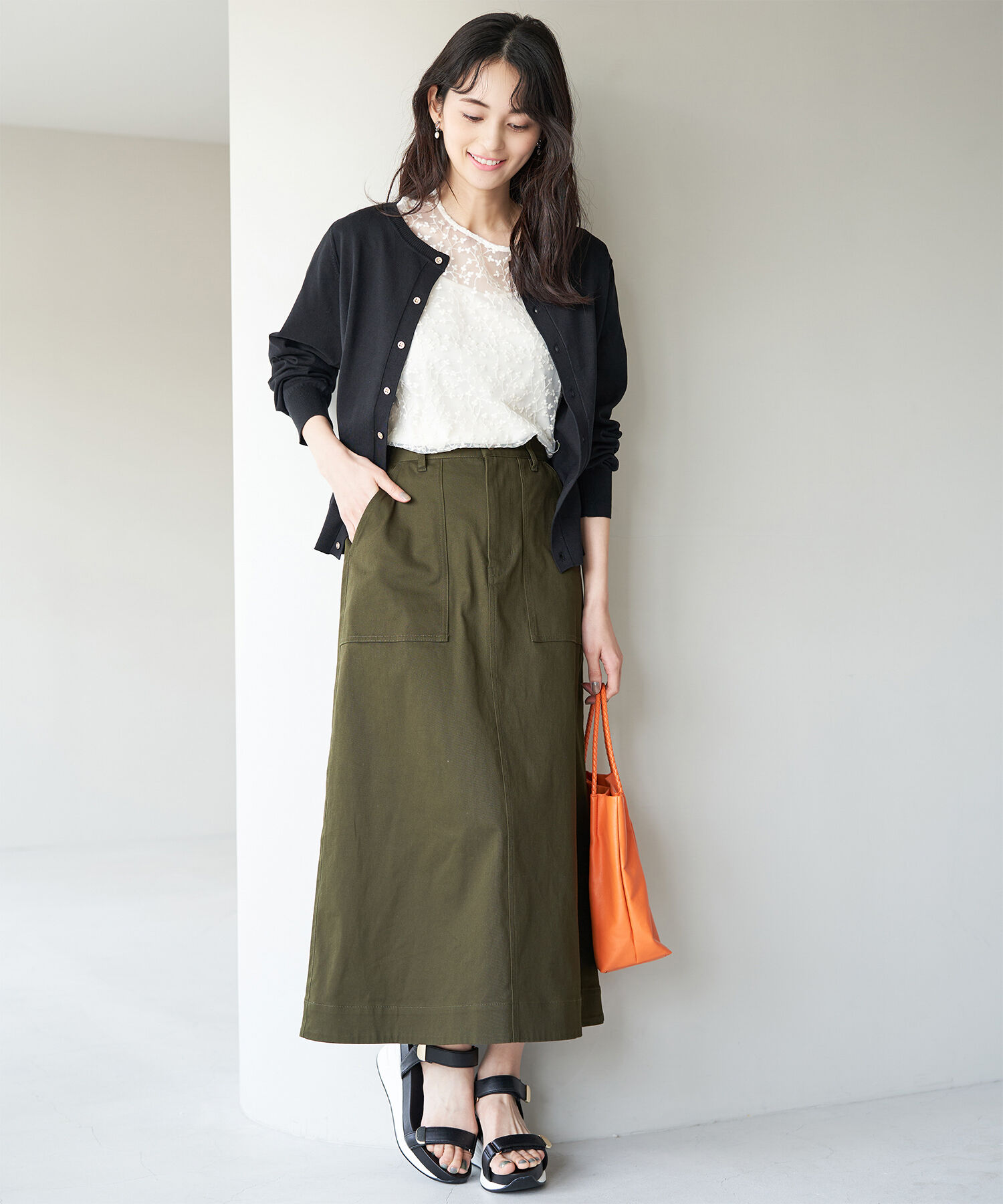 Rope&rsquo;Picnic「UVケア・洗濯機OK/天竺ベーシッククルーネックニットカーディガン」|カーディガン|