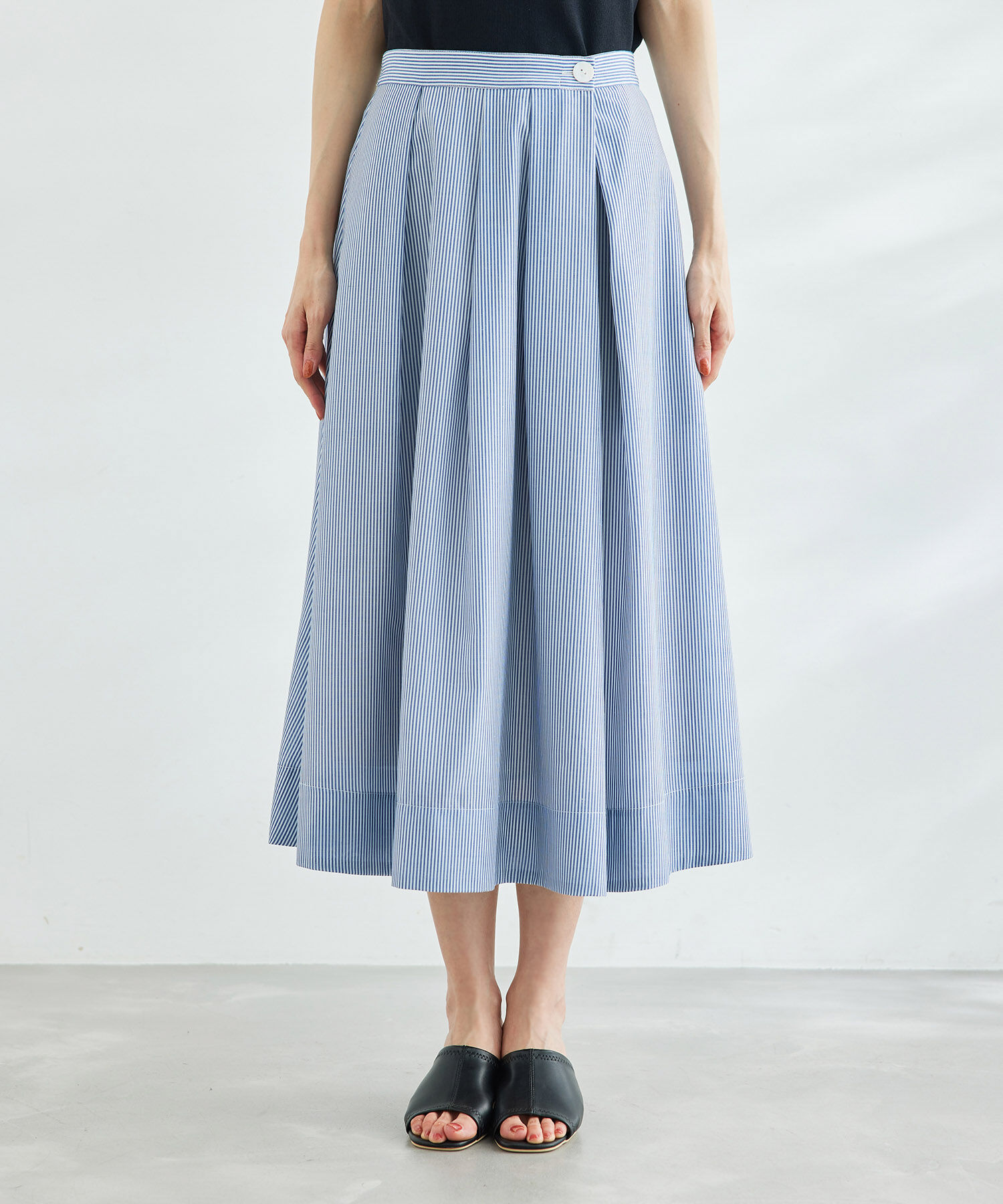 Rope&rsquo;Picnic「セットアップ対応/ストライプロングタックスカート」|スカート|