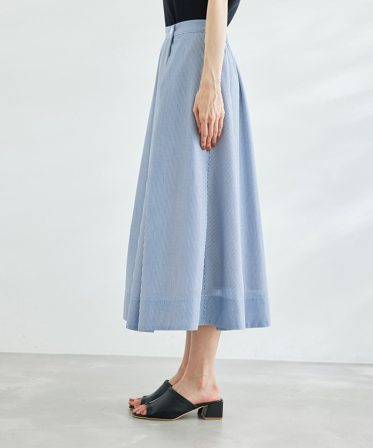 Rope&rsquo;Picnic「セットアップ対応/ストライプロングタックスカート」|スカート|