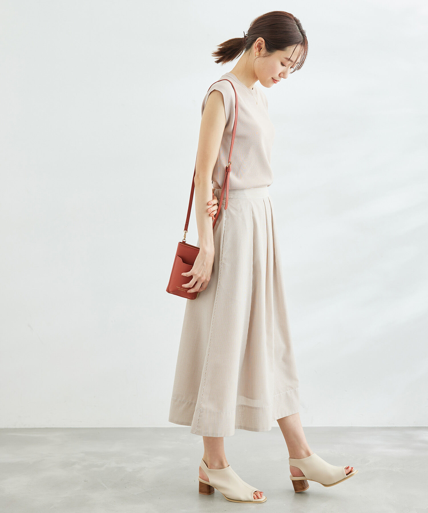 Rope&rsquo;Picnic「セットアップ対応/ストライプロングタックスカート」|スカート|