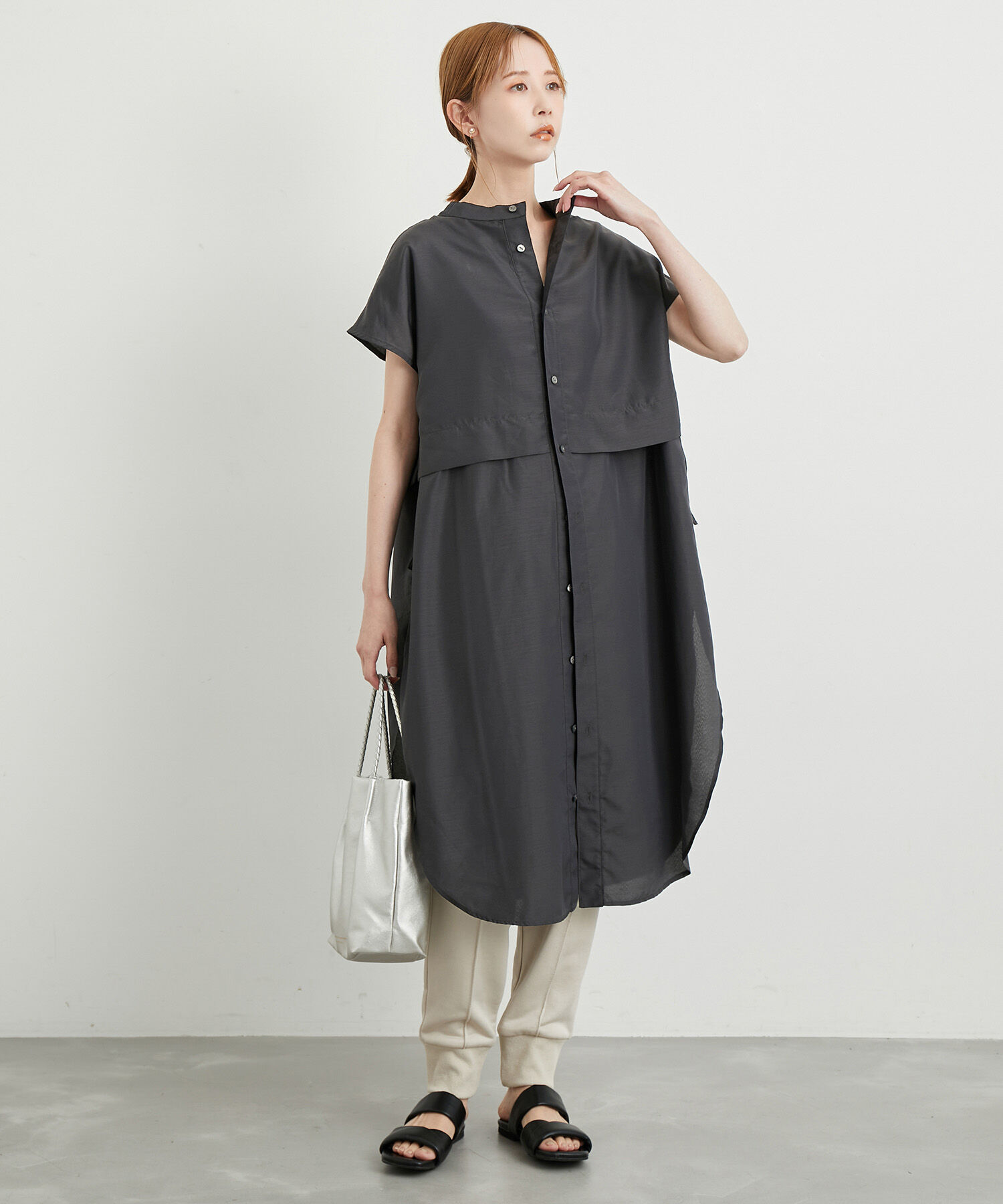 Rope&rsquo;Picnic「【WEB限定カラー:カーキ】吸水速乾/2WAYレイヤード風シャツワンピース」|その他|