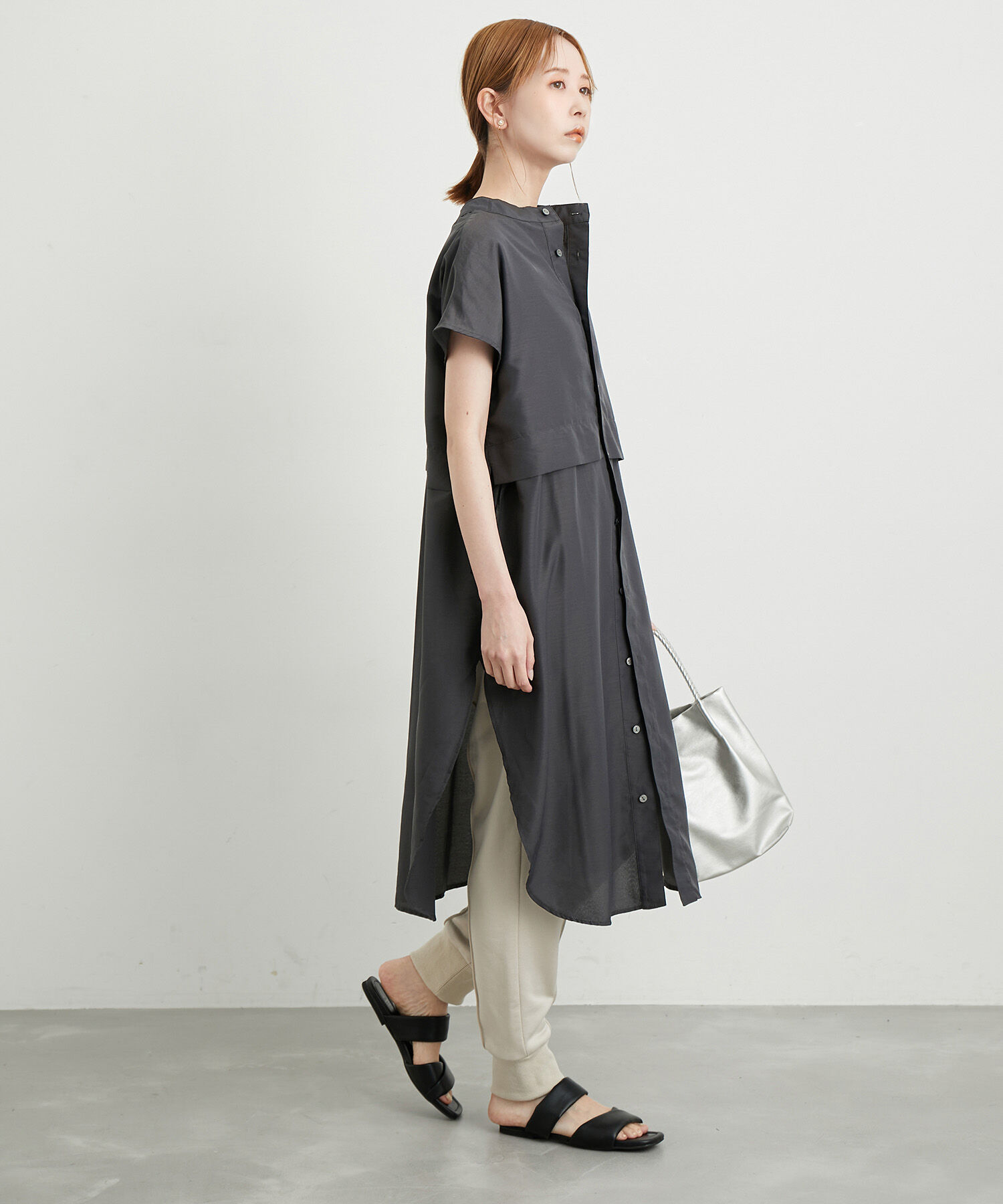 Rope&rsquo;Picnic「【WEB限定カラー:カーキ】吸水速乾/2WAYレイヤード風シャツワンピース」|その他|