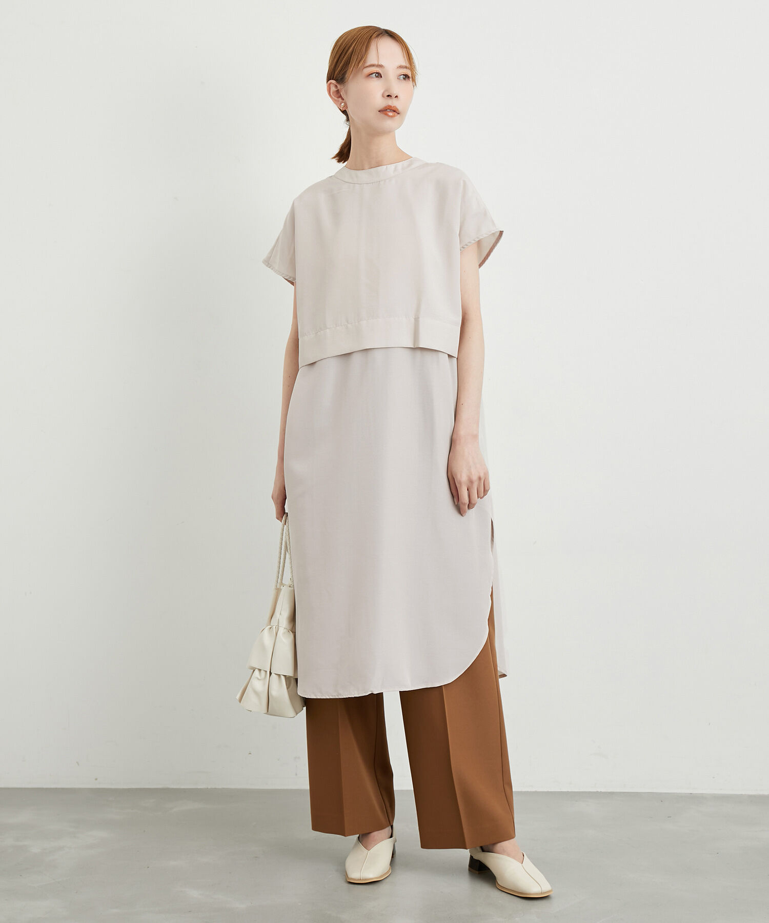 Rope&rsquo;Picnic「【WEB限定カラー:カーキ】吸水速乾/2WAYレイヤード風シャツワンピース」|その他|