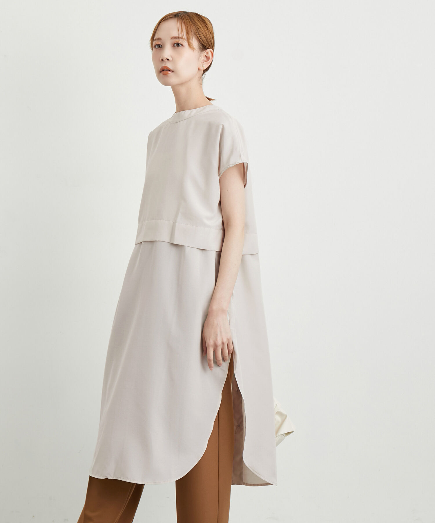 Rope&rsquo;Picnic「【WEB限定カラー:カーキ】吸水速乾/2WAYレイヤード風シャツワンピース」|その他|