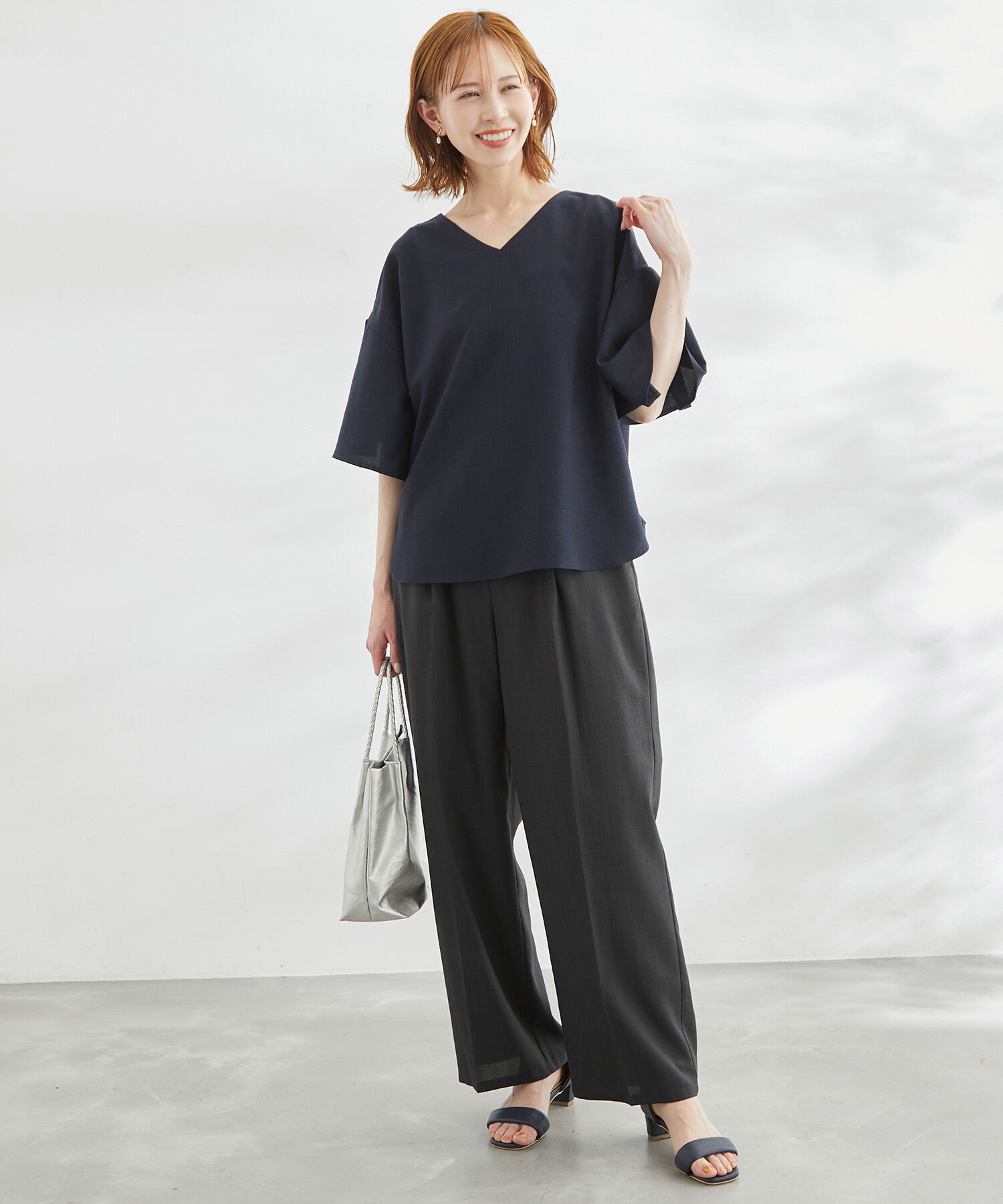 Rope&rsquo;Picnic「セットアップ対応/2WAY麻調ゴールドパーツブラウス」|シャツ・ブラウス|