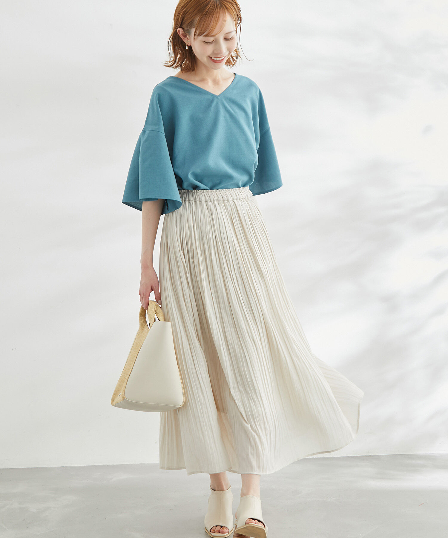 Rope&rsquo;Picnic「セットアップ対応/2WAY麻調ゴールドパーツブラウス」|シャツ・ブラウス|